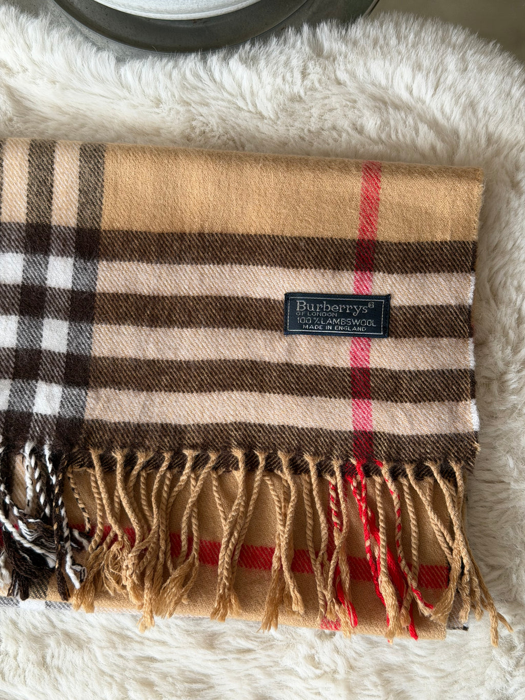 Burberry Classic Lambswool Scarf in Camel Nova Check