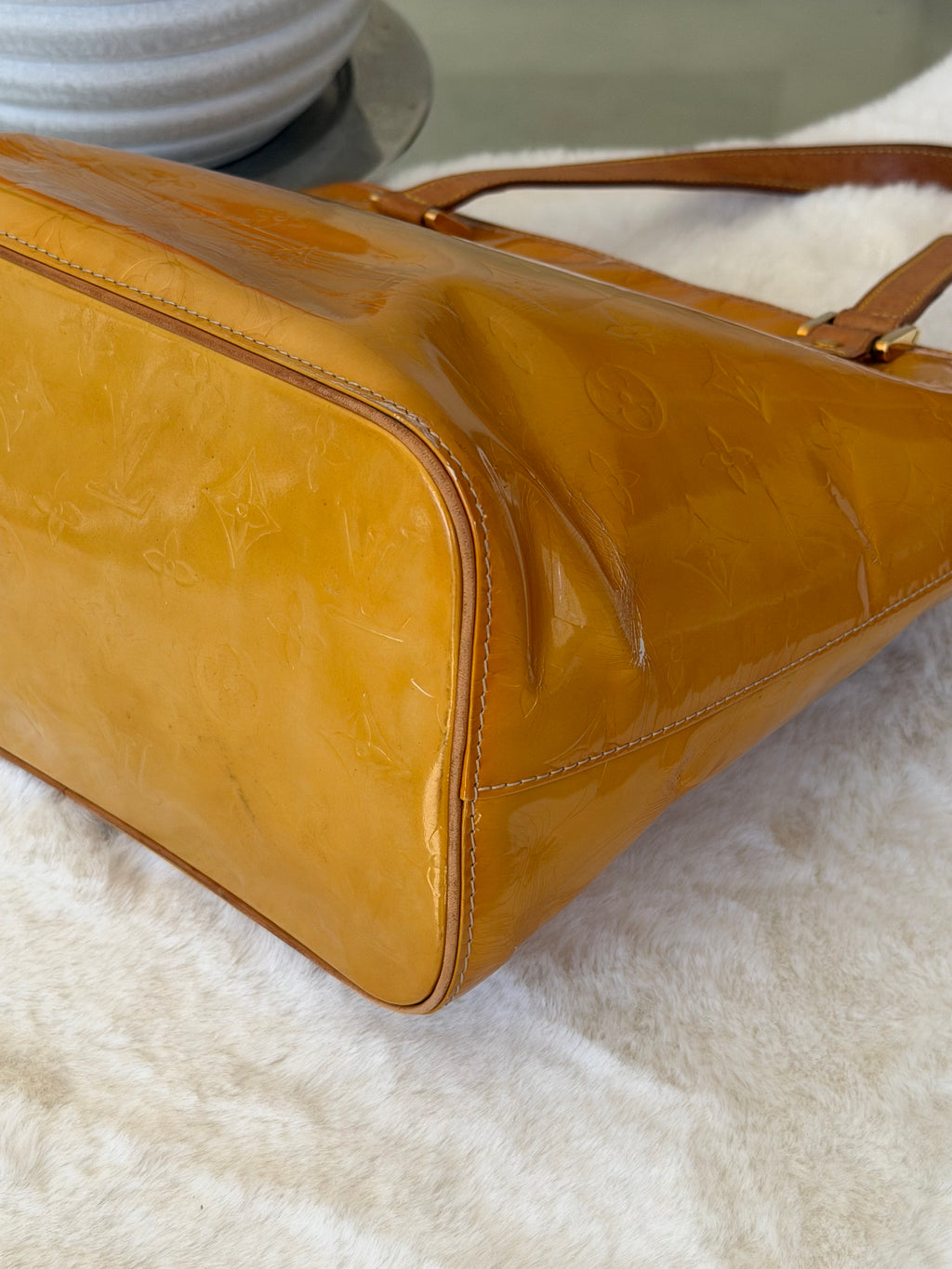 Louis Vuitton Houston in Yellow Vernis Leather