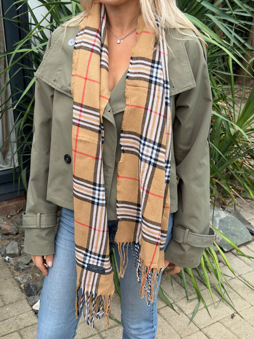 Burberry Classic Lambswool Scarf in Camel Nova Check