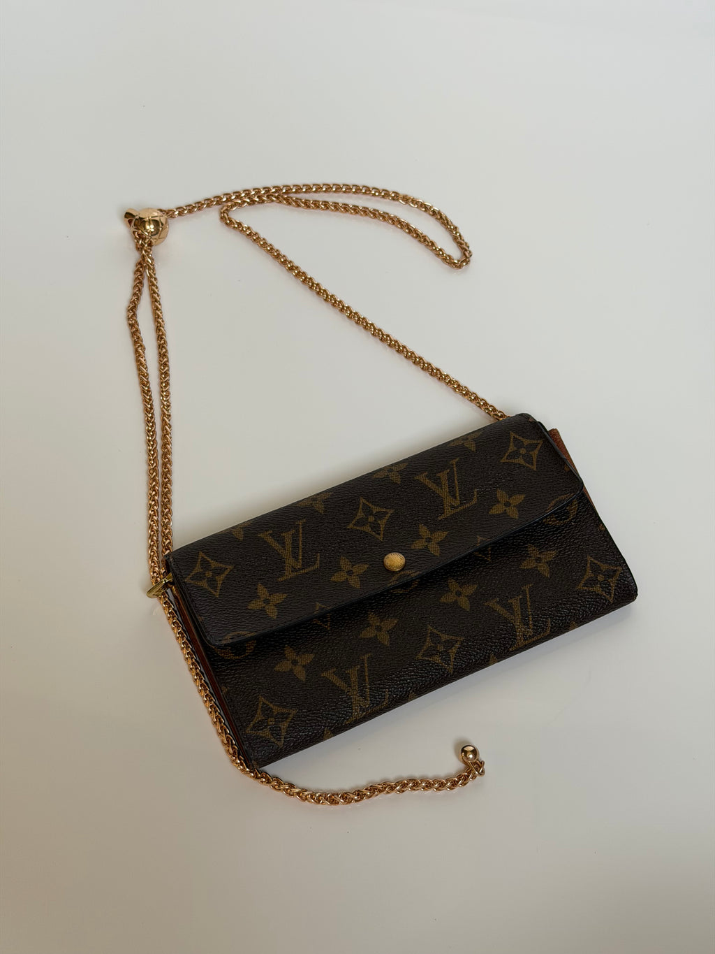 Louis Vuitton Wallet on Chain in Monogram Canvas & Adjustable Unbranded Strap