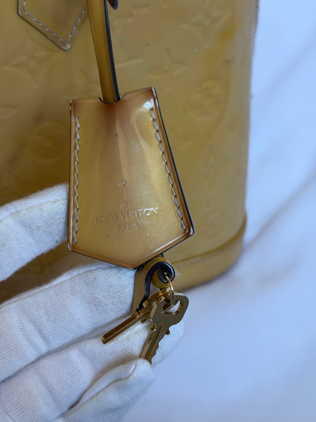 Louis Vuitton Alma PM in Yellow Vernis