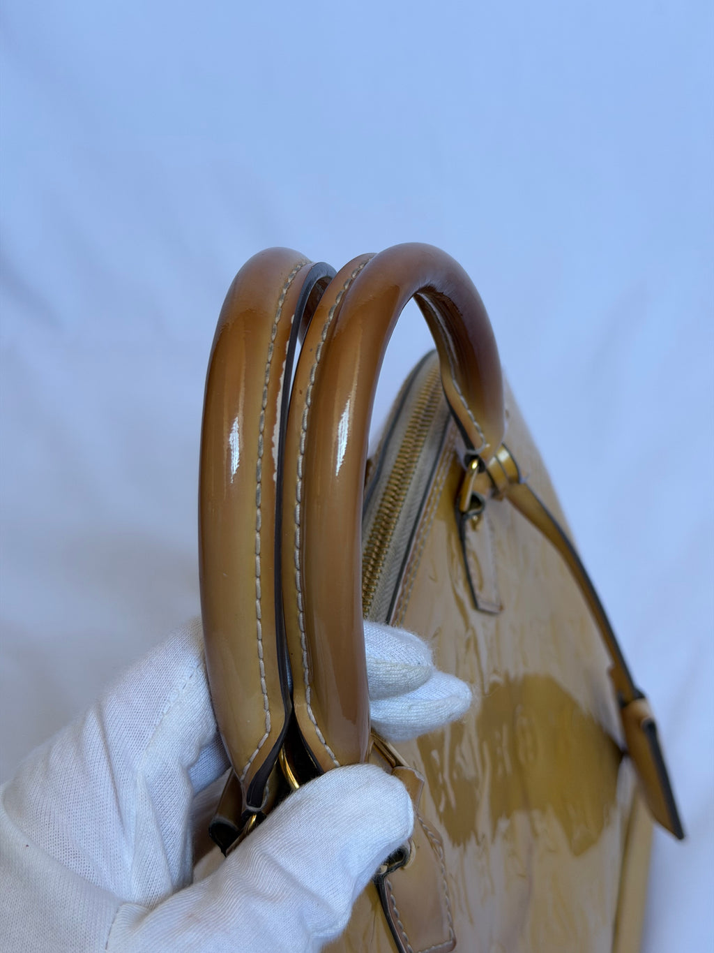 Louis Vuitton Alma PM in Yellow Vernis