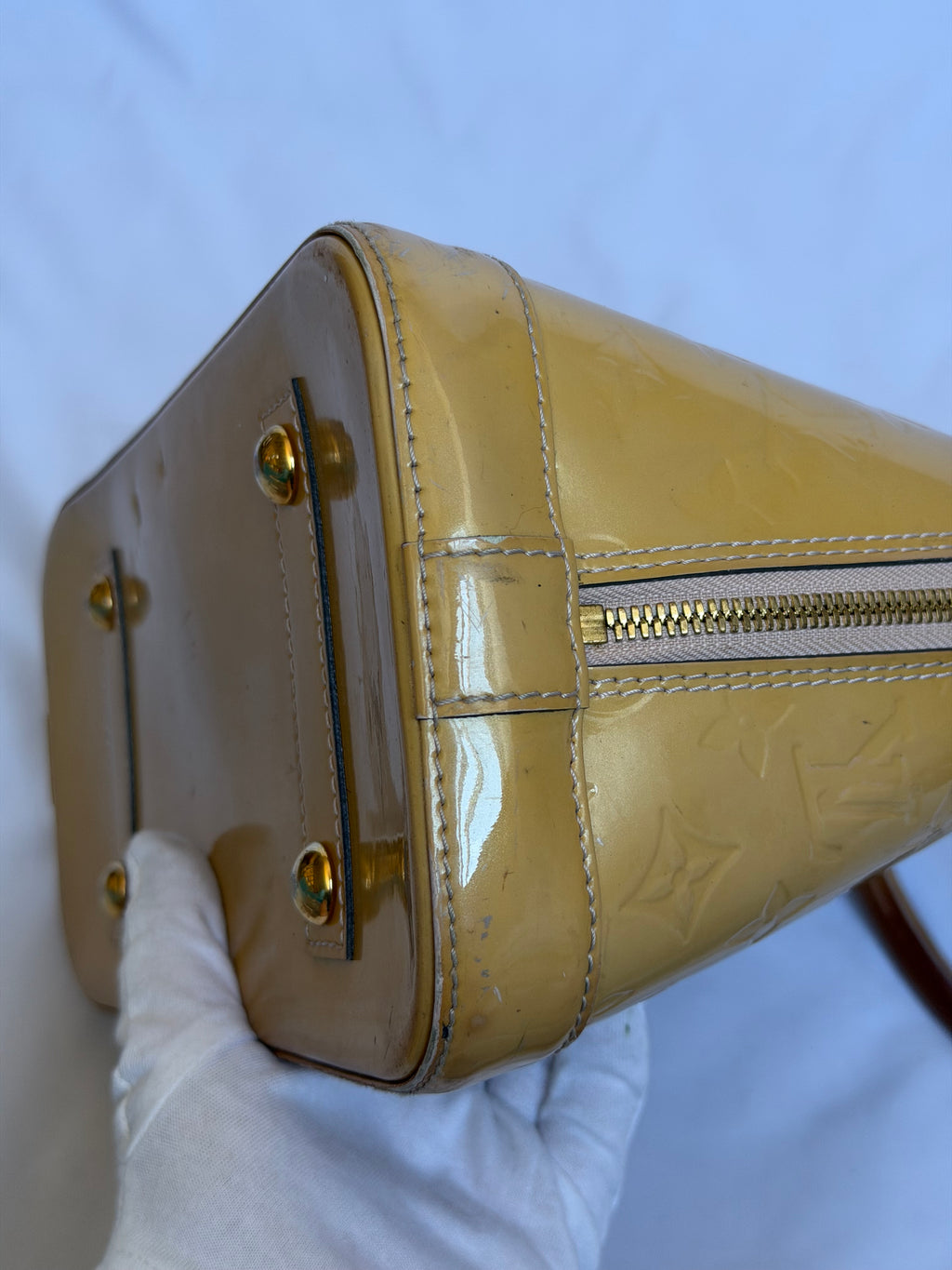 Louis Vuitton Alma PM in Yellow Vernis