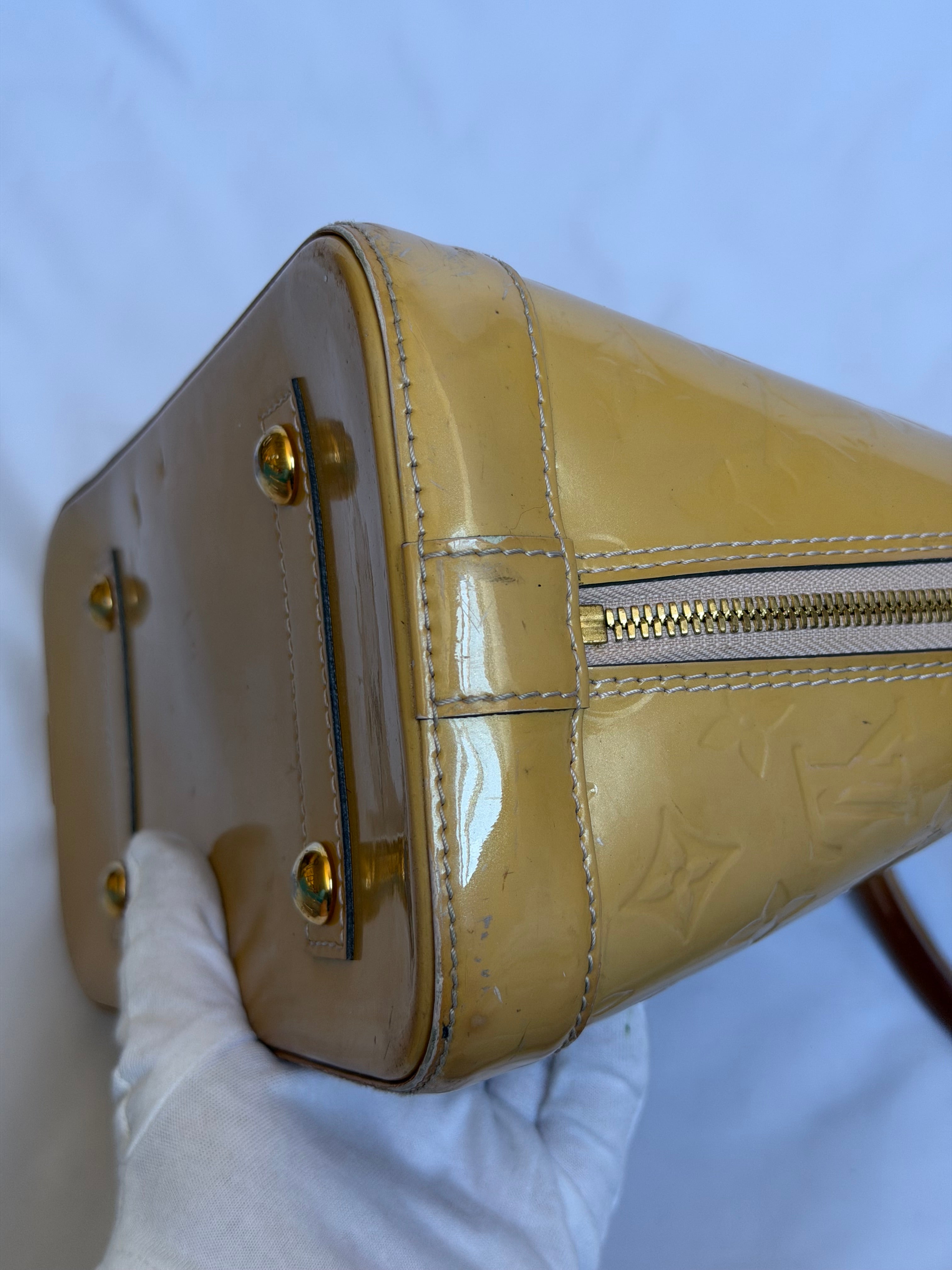 Louis Vuitton Alma PM in Yellow Vernis