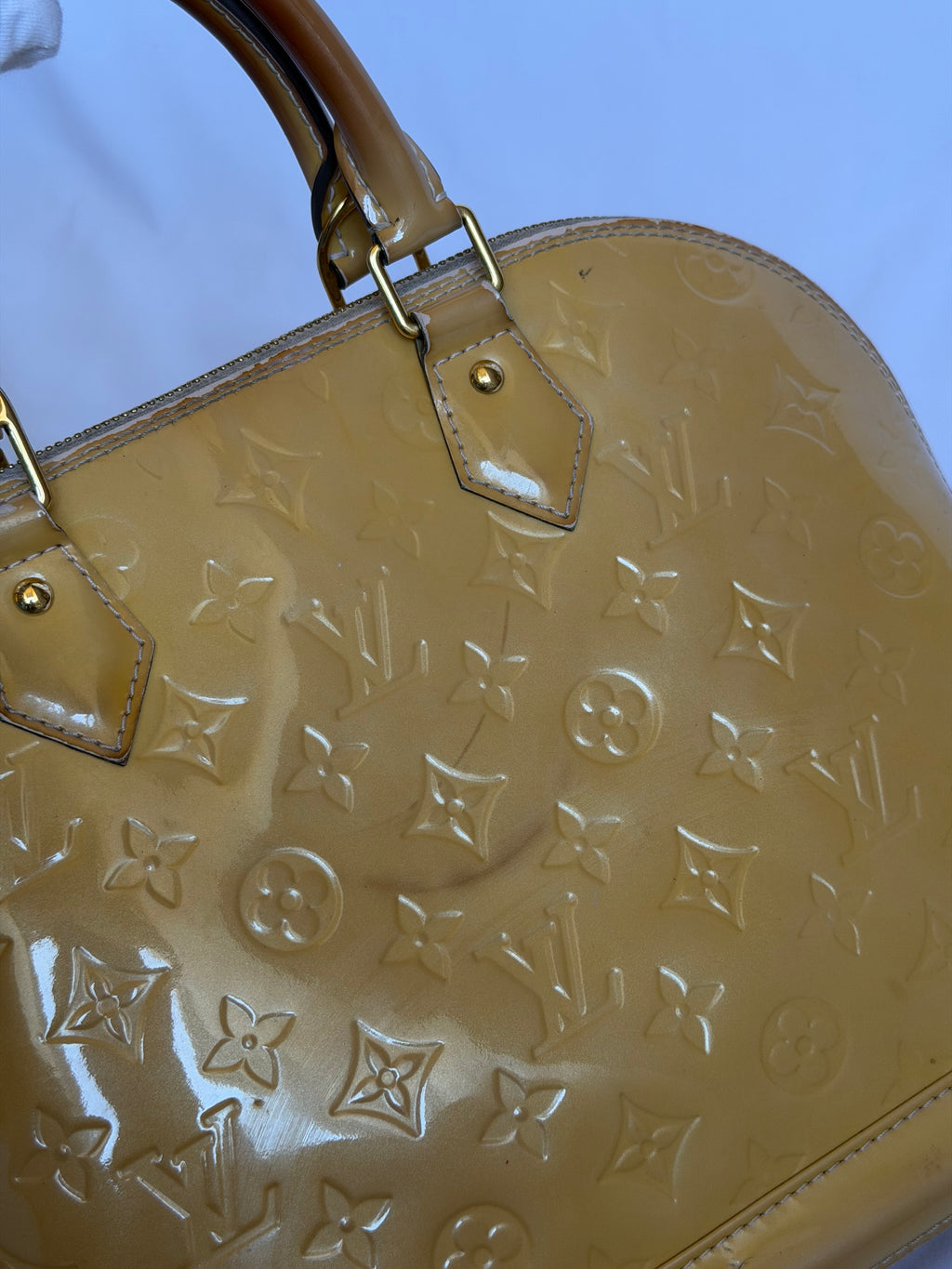 Louis Vuitton Alma PM in Yellow Vernis