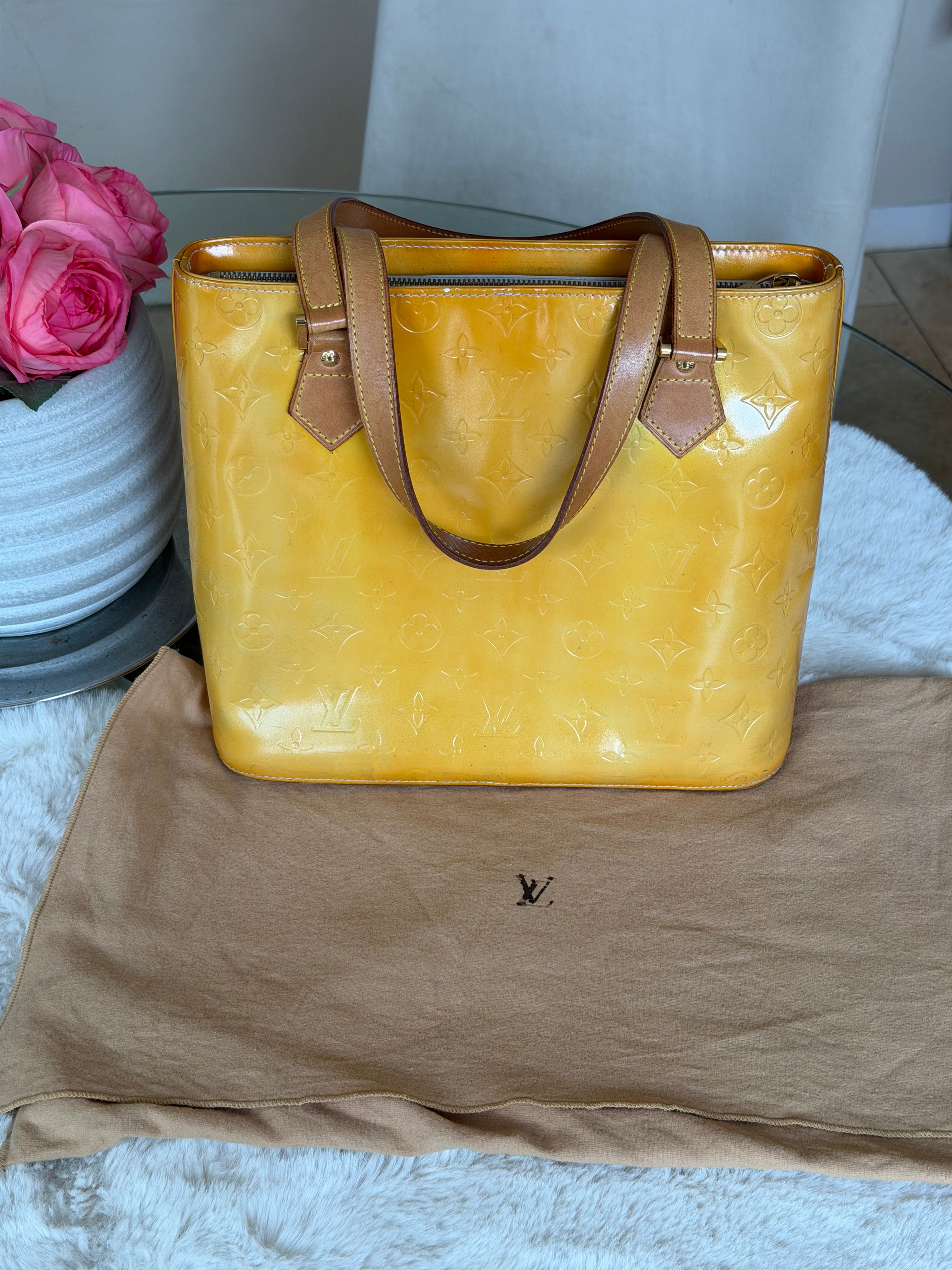 Louis Vuitton Houston in Yellow Vernis Leather