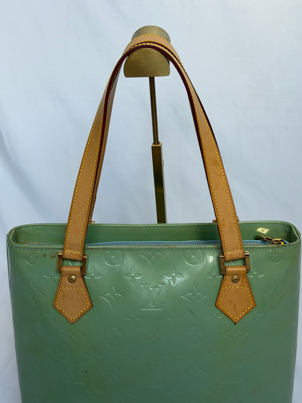 Louis Vuitton Houston in Mint/ Turquoise Vernis Leather