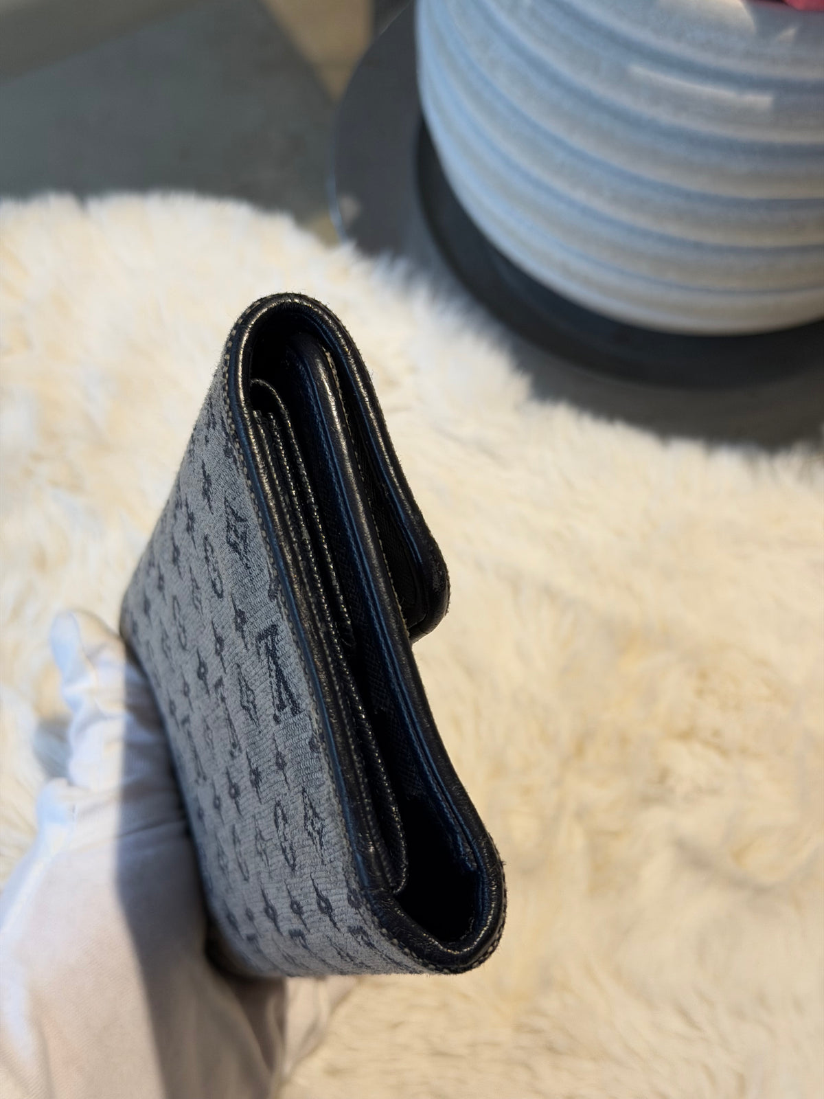 Louis Vuitton Porte Tresor International Wallet & 4 Key Holder in Navy Mini Lin Monogram SET