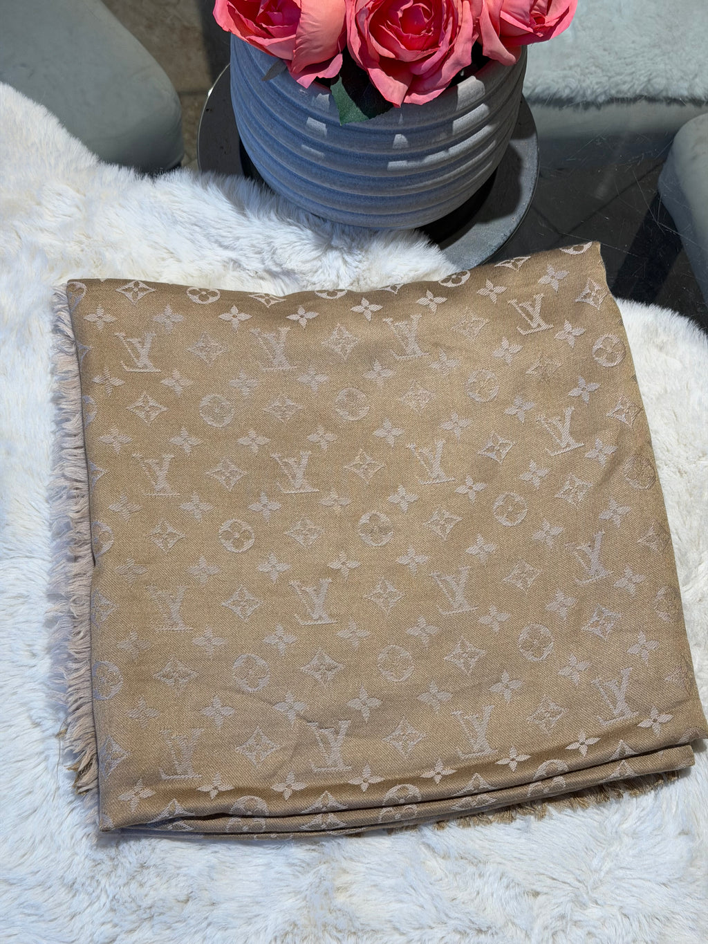 Louis Vuitton Monogram Shawl in Champagne