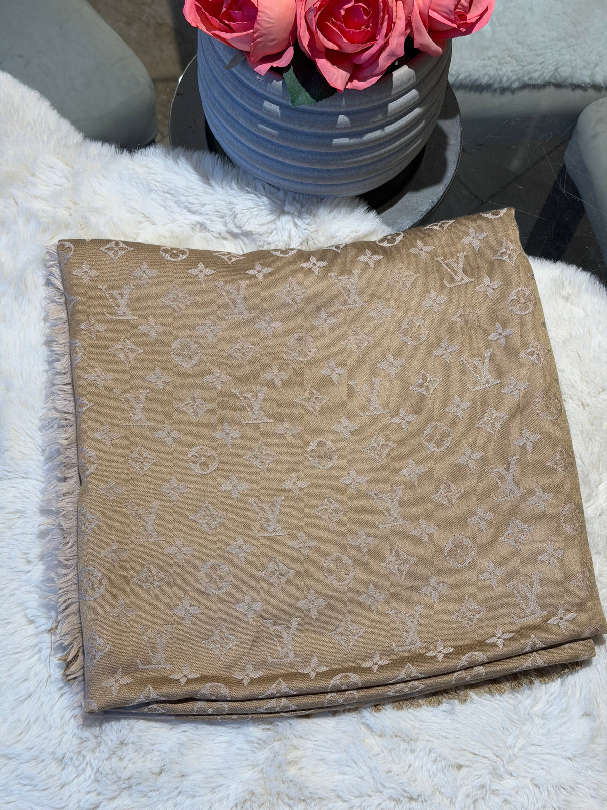 Louis Vuitton Monogram Shawl in Champagne