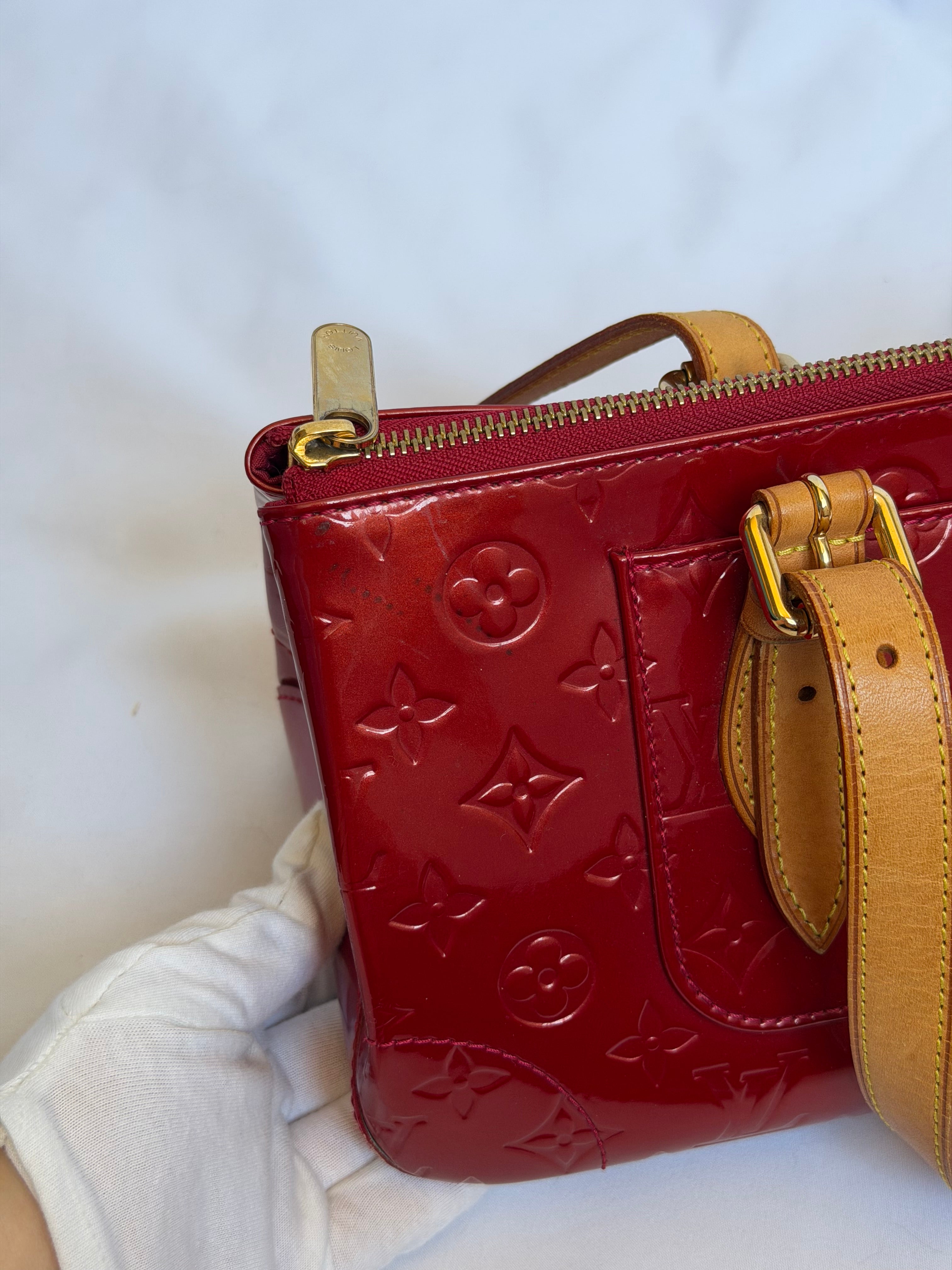 Louis Vuitton Rosewood Avenue Vernis Leather in Deep Red