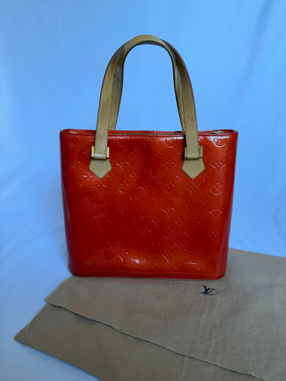 Louis Vuitton Houston in Red Vernis Leather