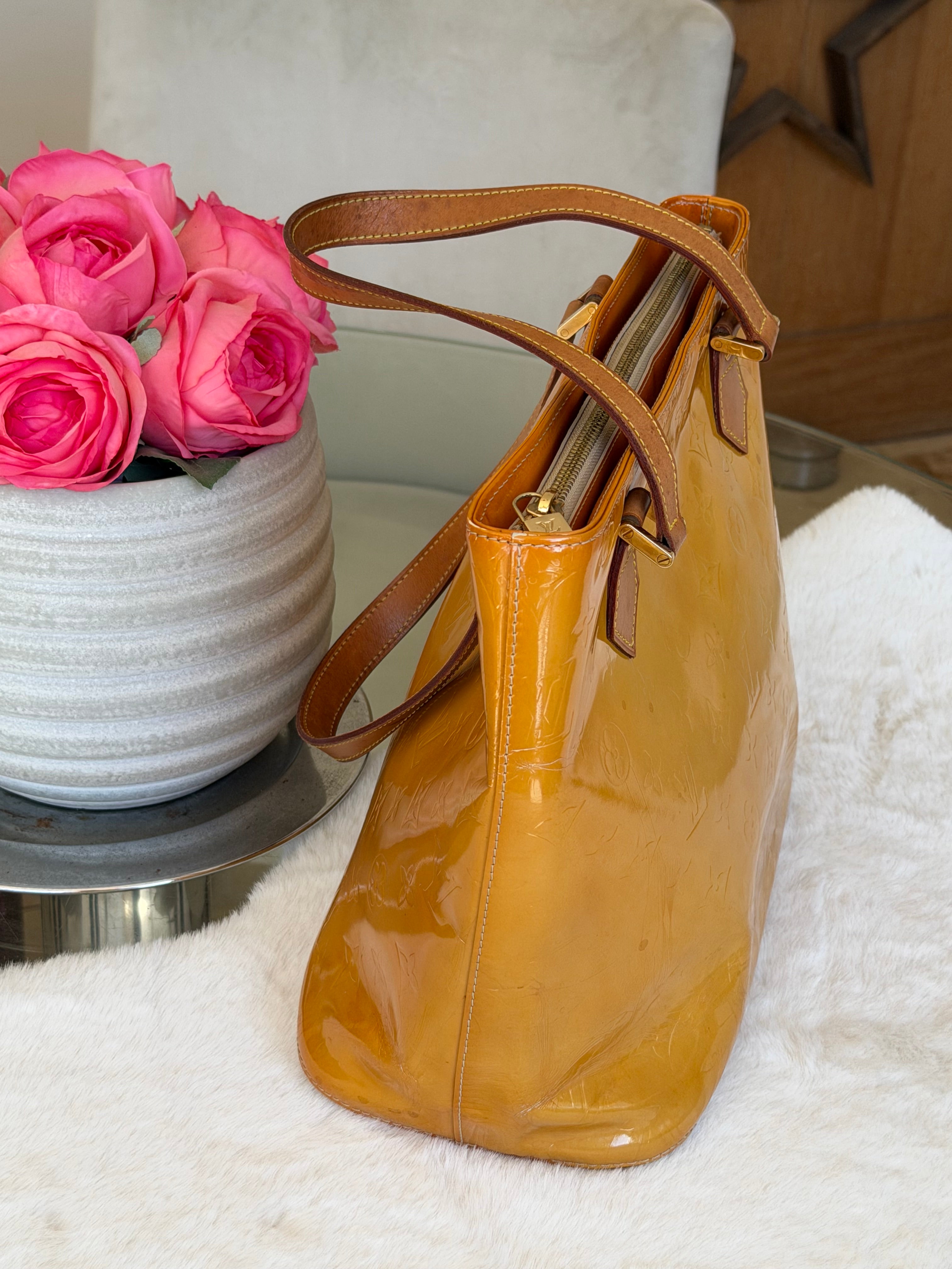 Louis Vuitton Houston in Yellow Vernis Leather