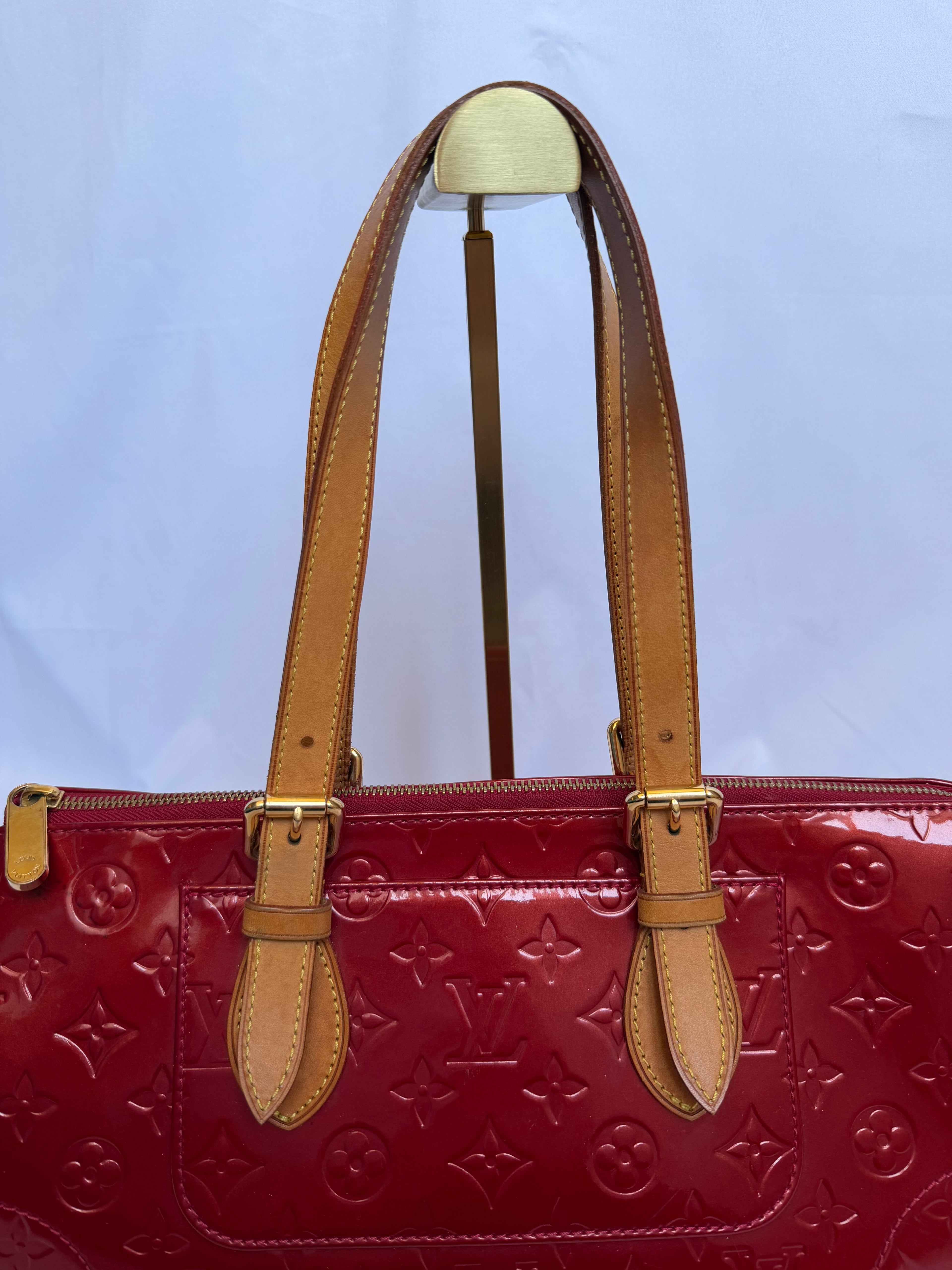 Louis Vuitton Rosewood Avenue Vernis Leather in Deep Red