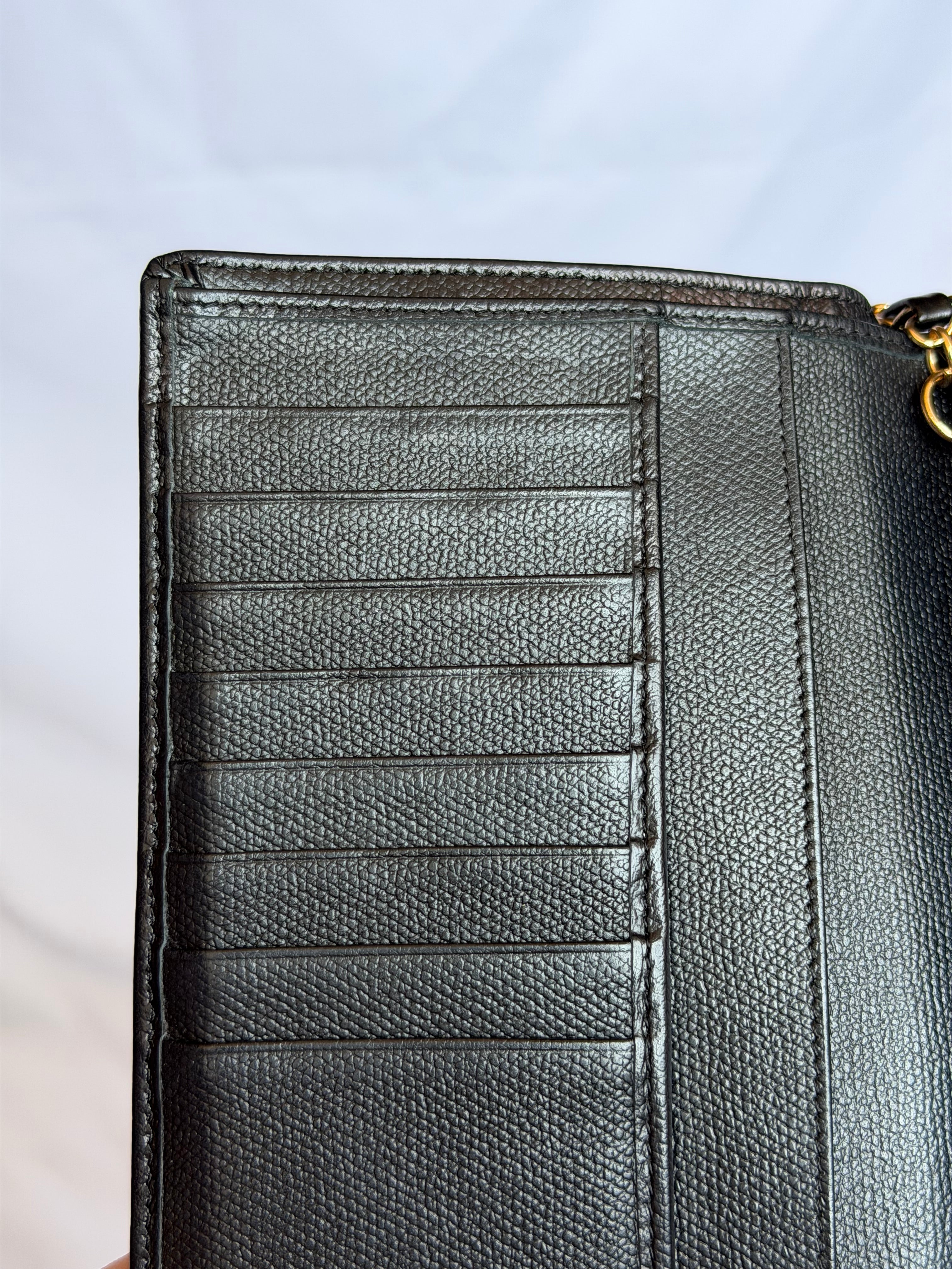 Chanel Wallet on Chain WOC in Black Leather with Gold Logo & Chain