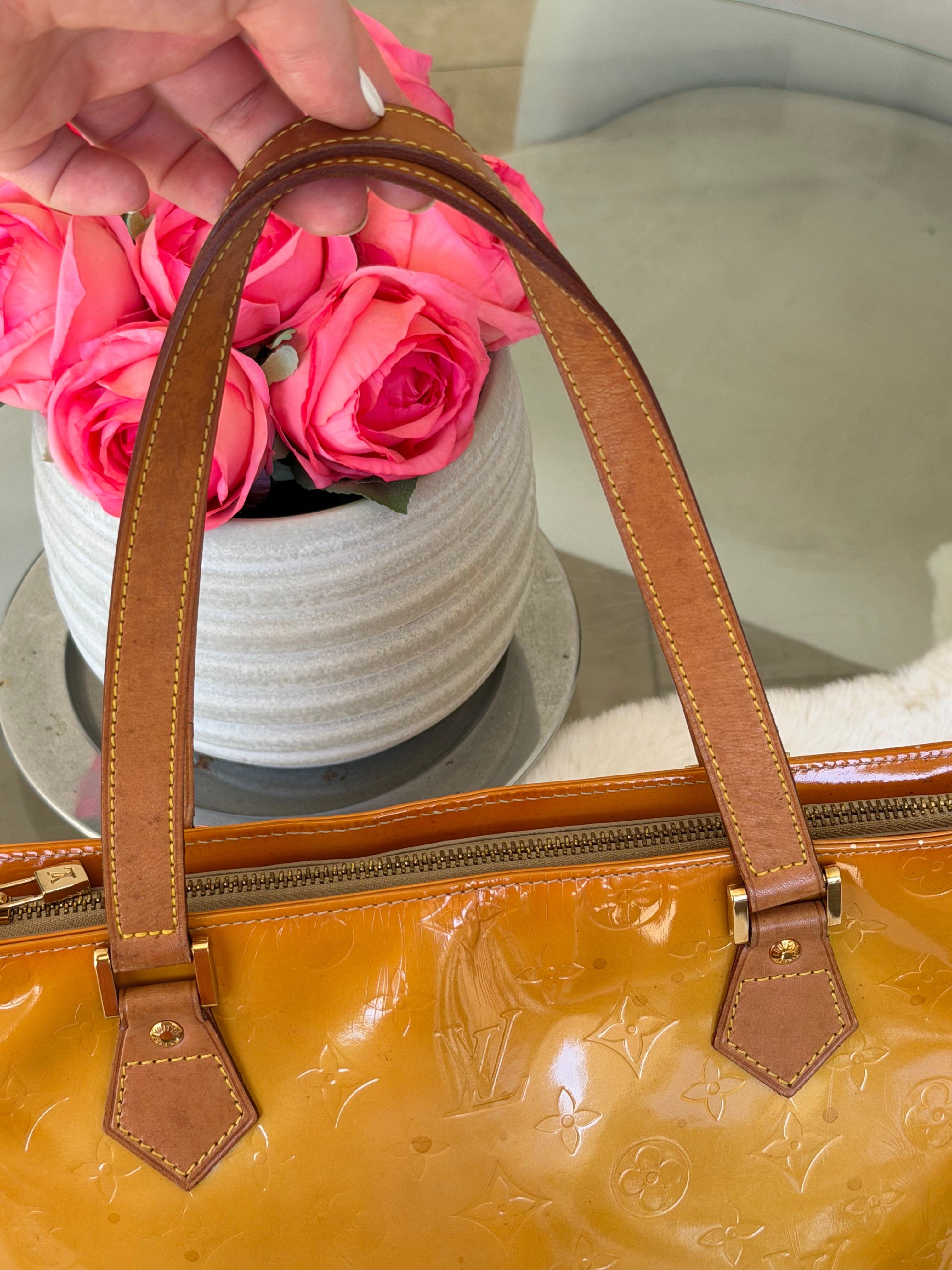 Louis Vuitton Houston in Yellow Vernis Leather