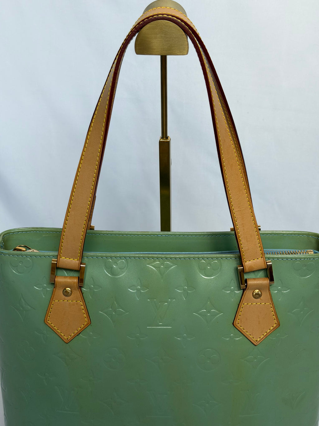 Louis Vuitton Houston in Mint/ Turquoise Vernis Leather
