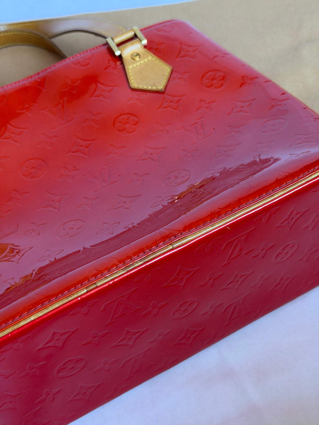Louis Vuitton Houston in Red Vernis Leather