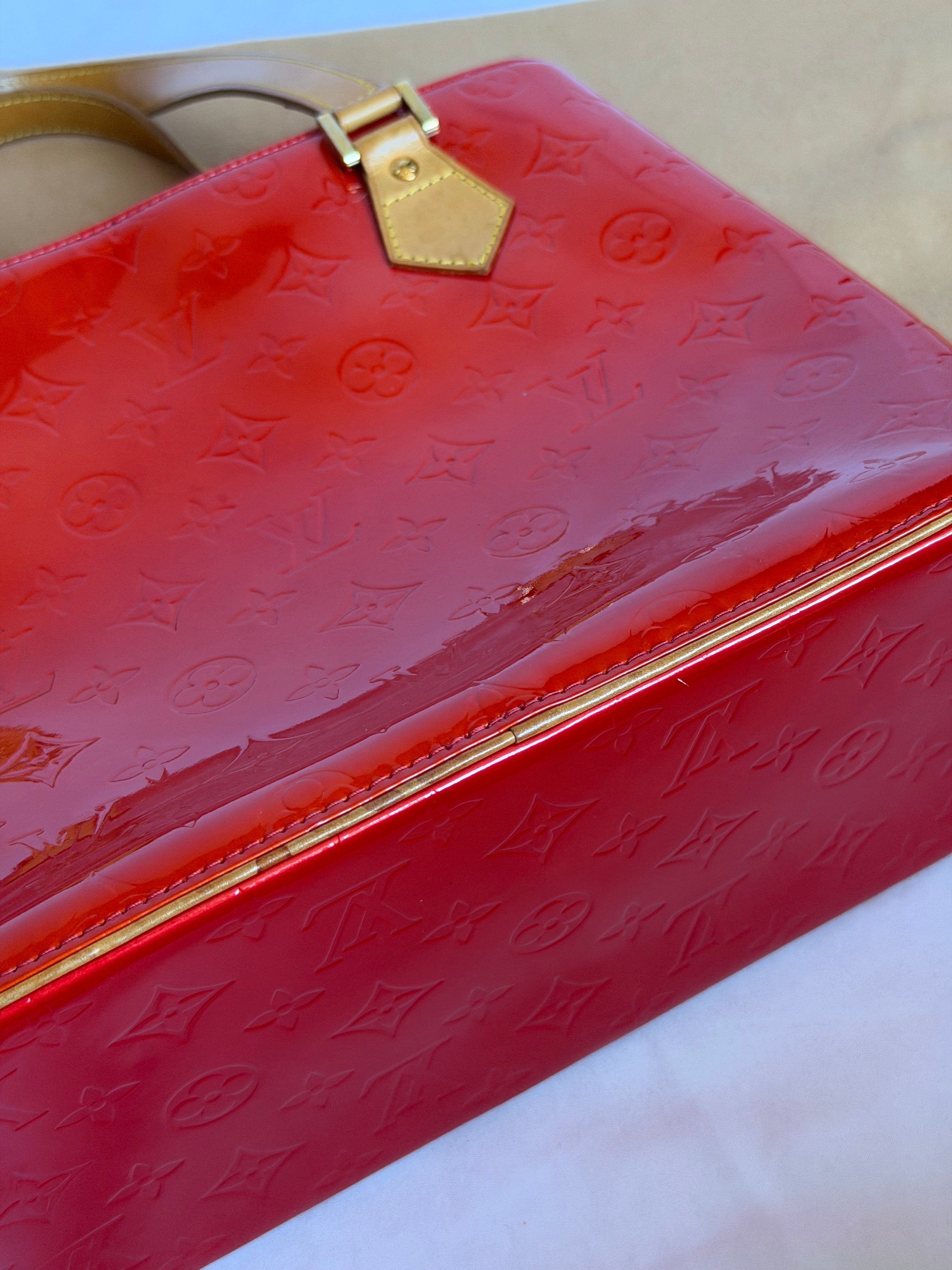 Louis Vuitton Houston in Red Vernis Leather