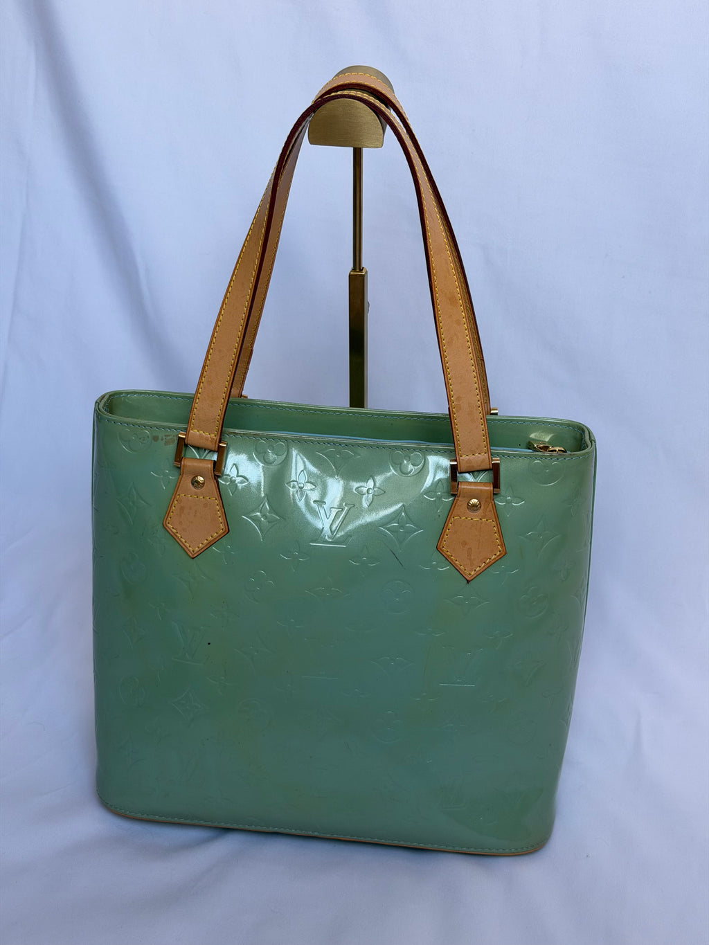Louis Vuitton Houston in Mint/ Turquoise Vernis Leather