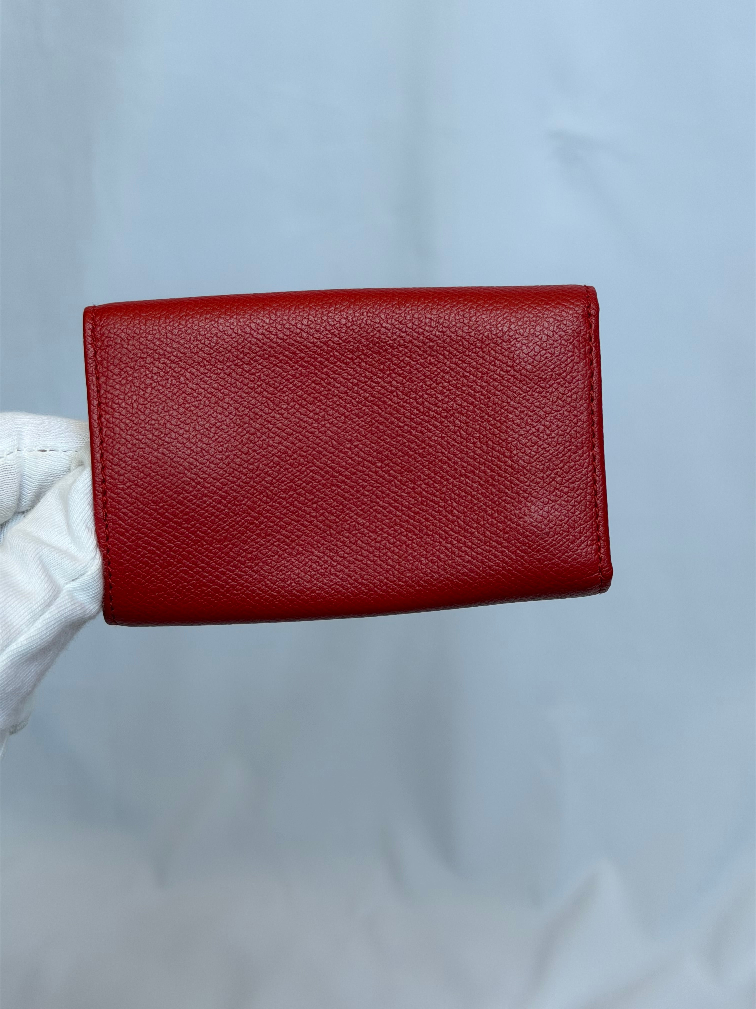 Chanel Red and Gold Leather 6 Key Holder Wallet