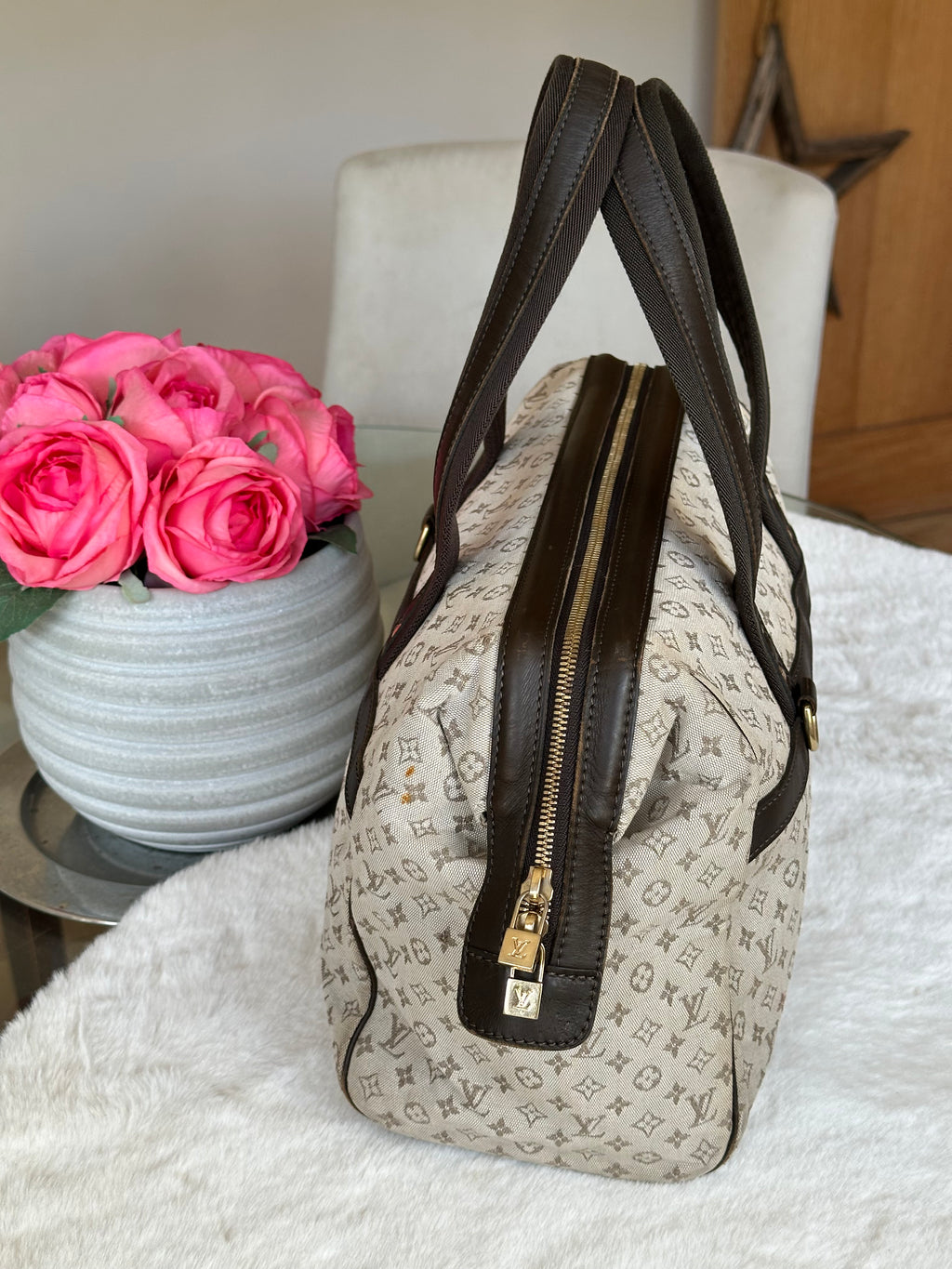 Louis Vuitton Josephine GM Handbag In Mini Lin Monogram