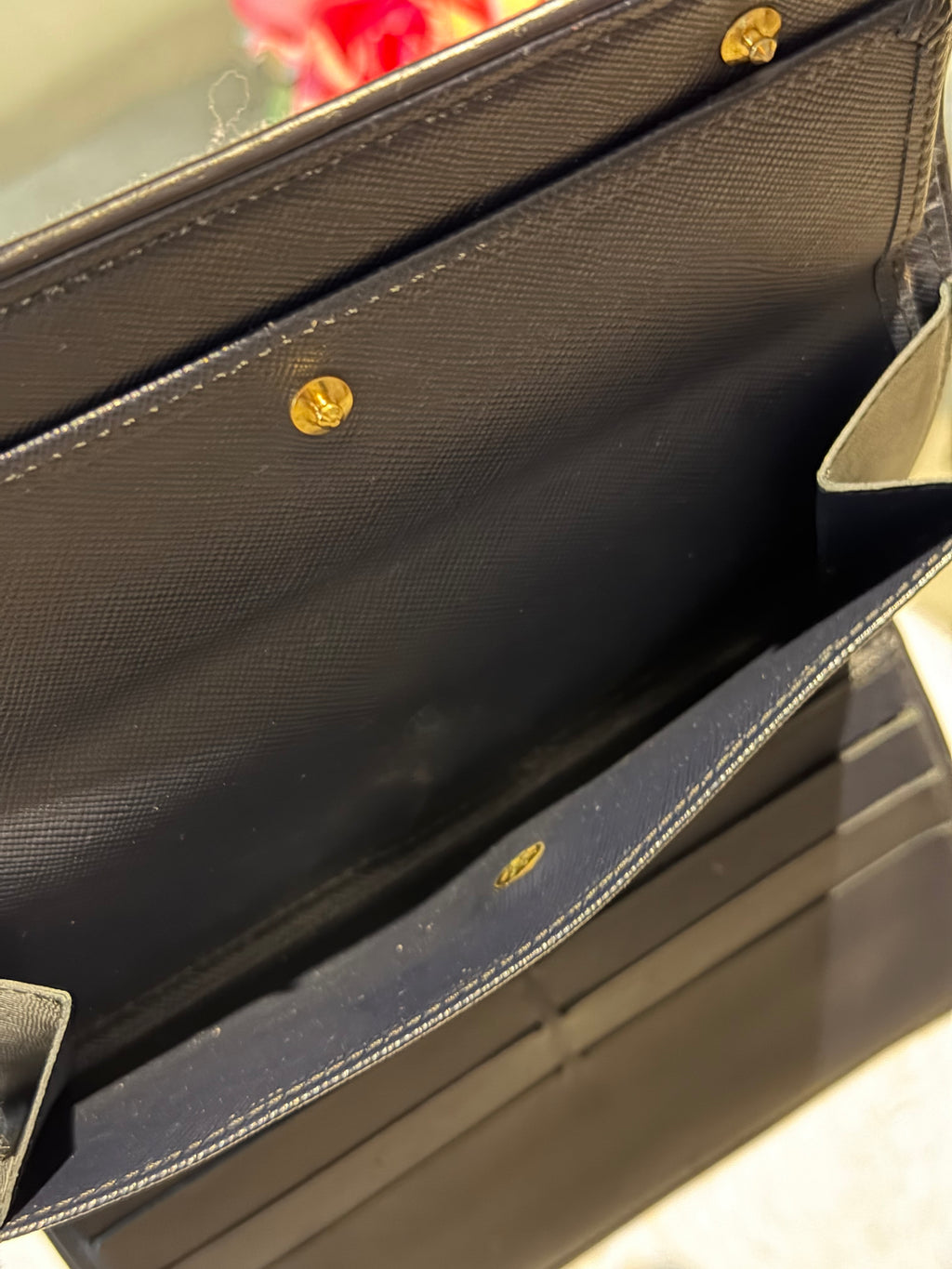 Louis Vuitton Porte Tresor International Wallet in Navy Mini Lin Monogram