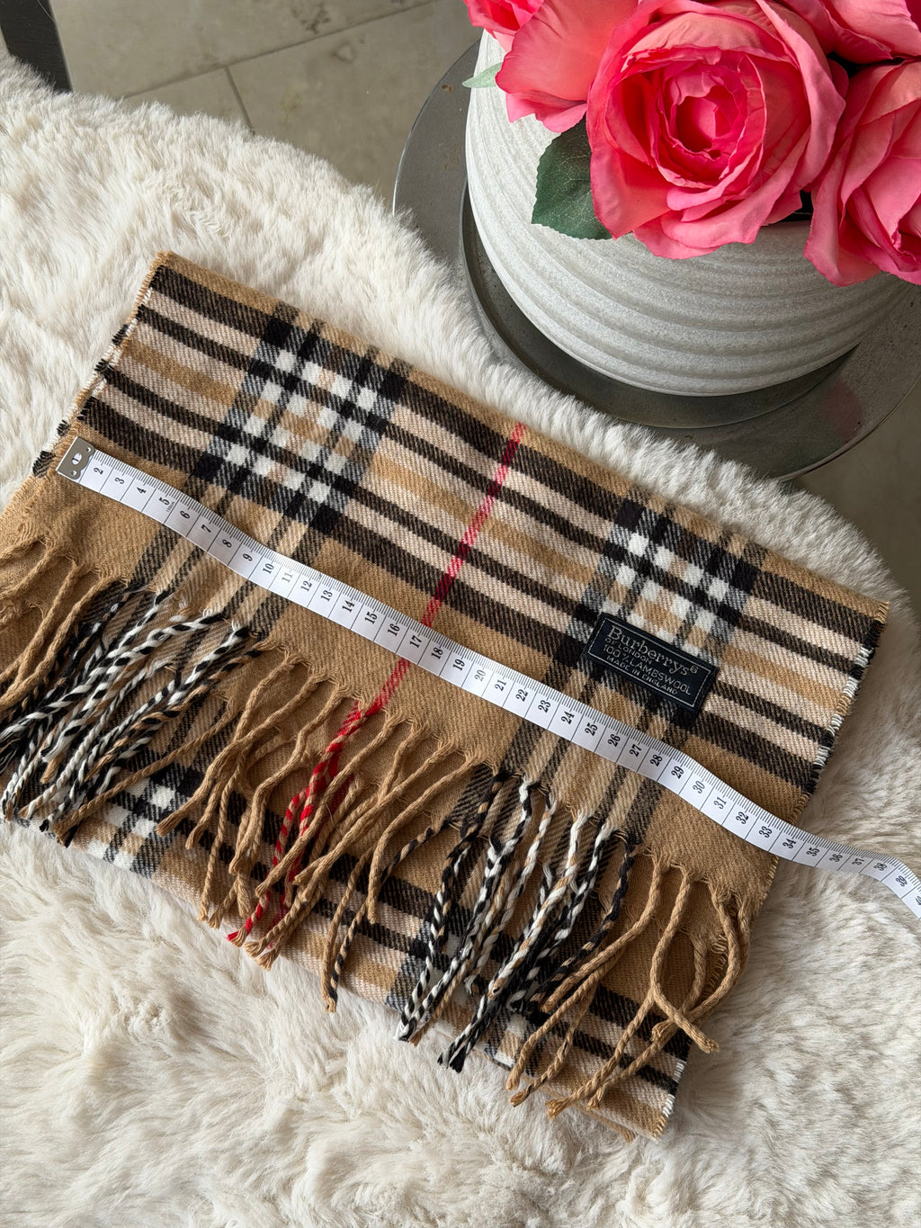 Burberry Classic Lambswool Scarf in Camel Nova Check
