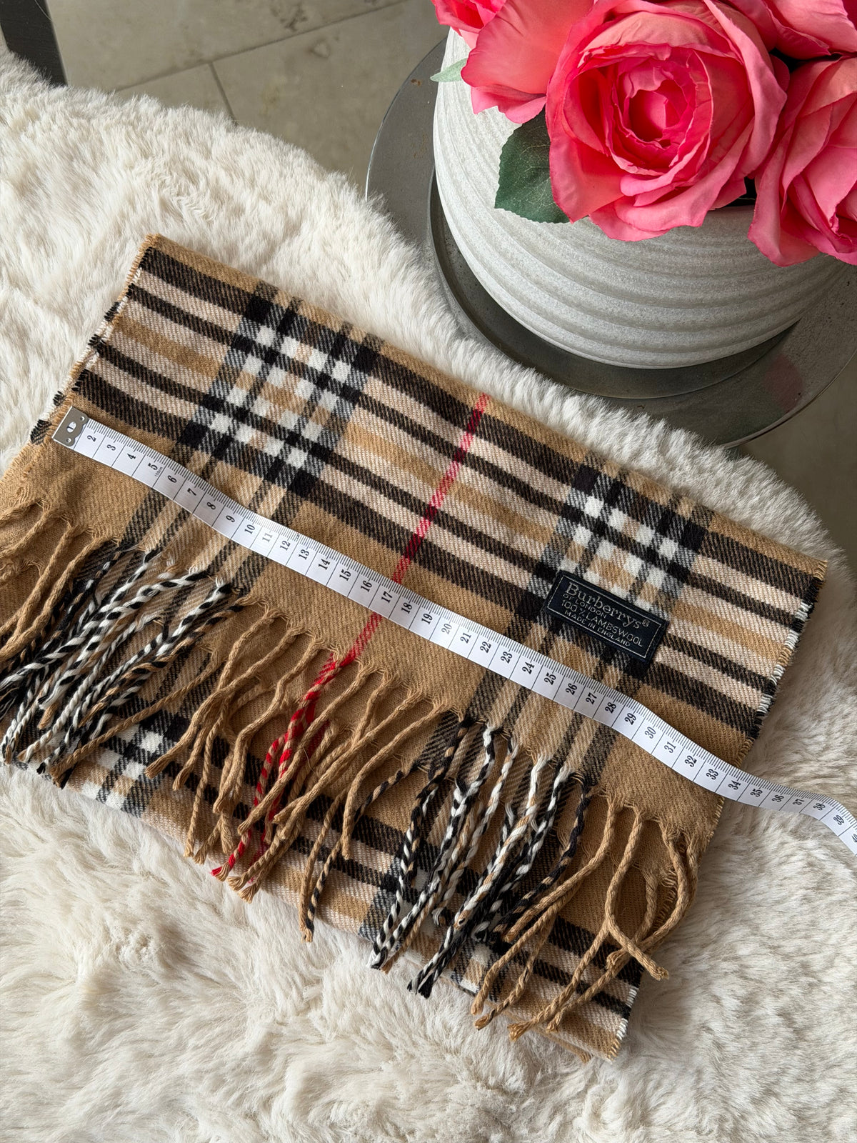 Burberry Classic Lambswool Scarf in Camel Nova Check