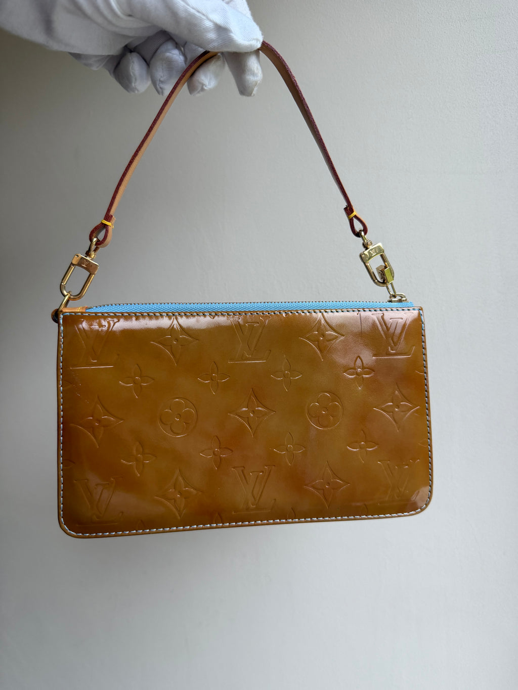 Louis Vuitton Lexington Pouch in Bronze Vernis Leather