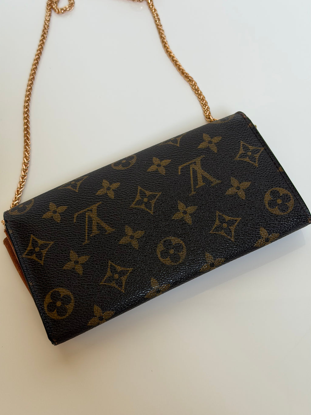 Louis Vuitton Wallet on Chain in Monogram Canvas & Adjustable Unbranded Strap