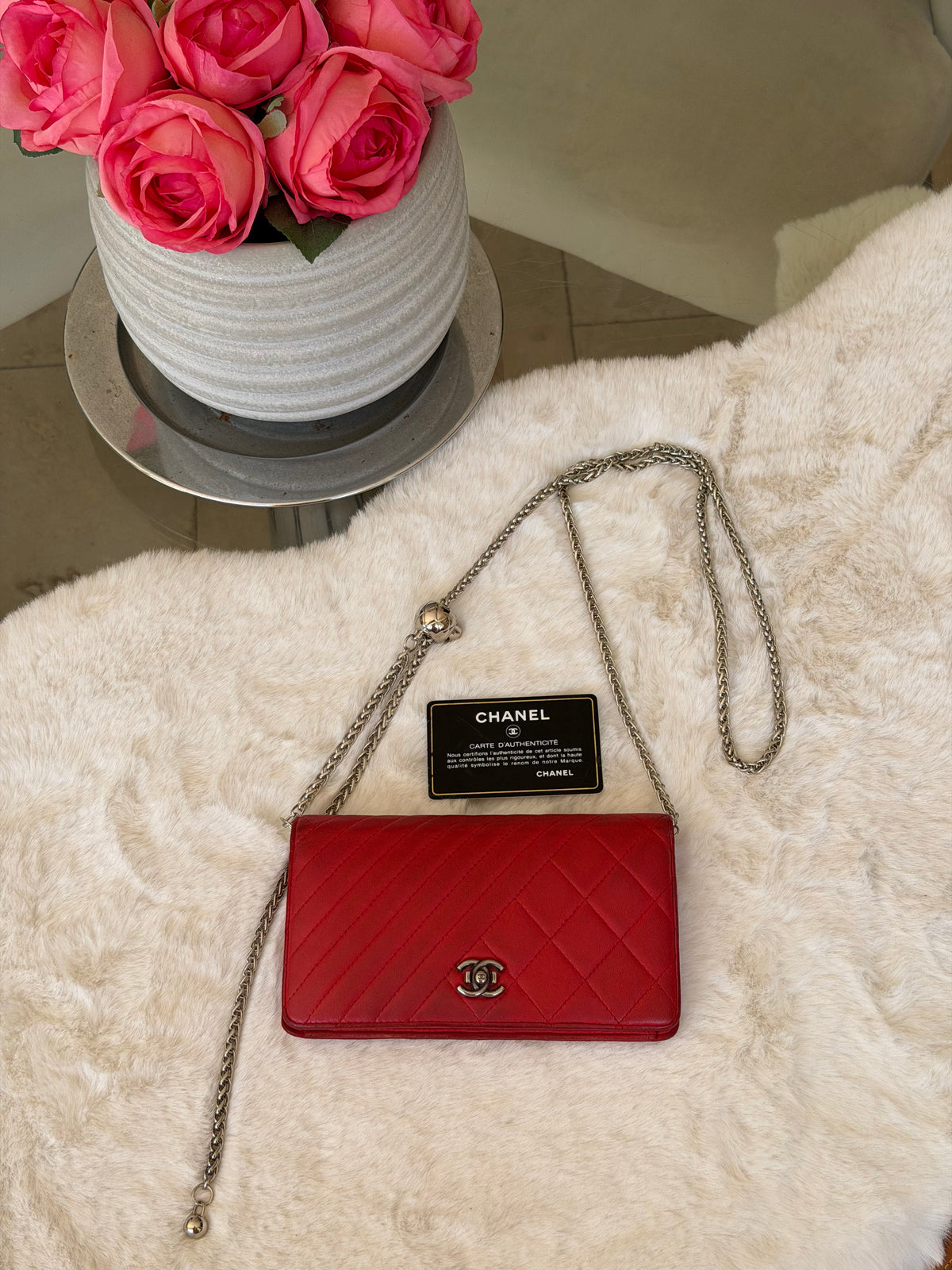 Chanel Lambskin Leather Wallet on Chain WOC