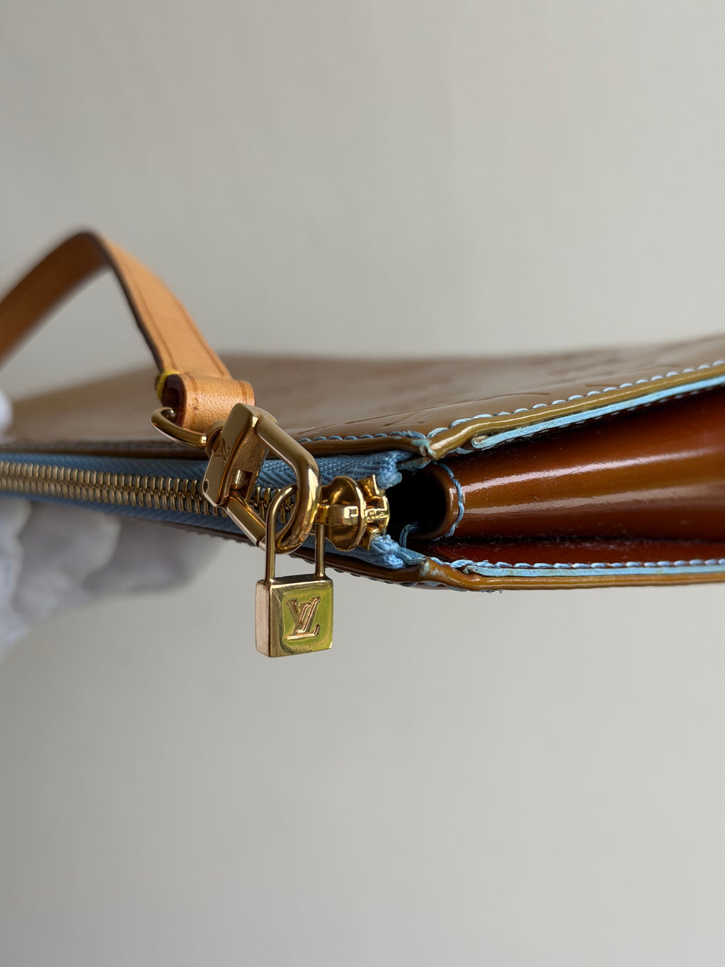 Louis Vuitton Lexington Pouch in Bronze Vernis Leather