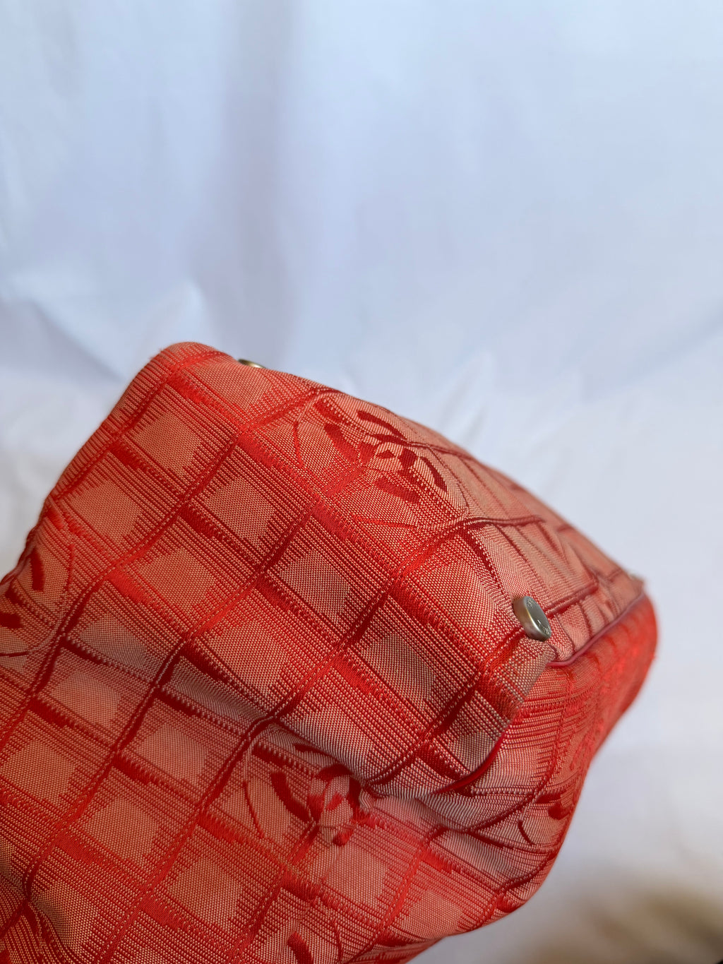 Chanel Travel Line Tote MM in Red Coral