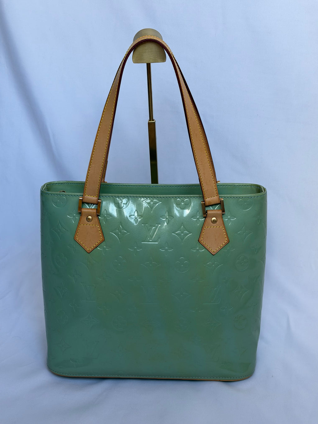Louis Vuitton Houston in Mint/ Turquoise Vernis Leather