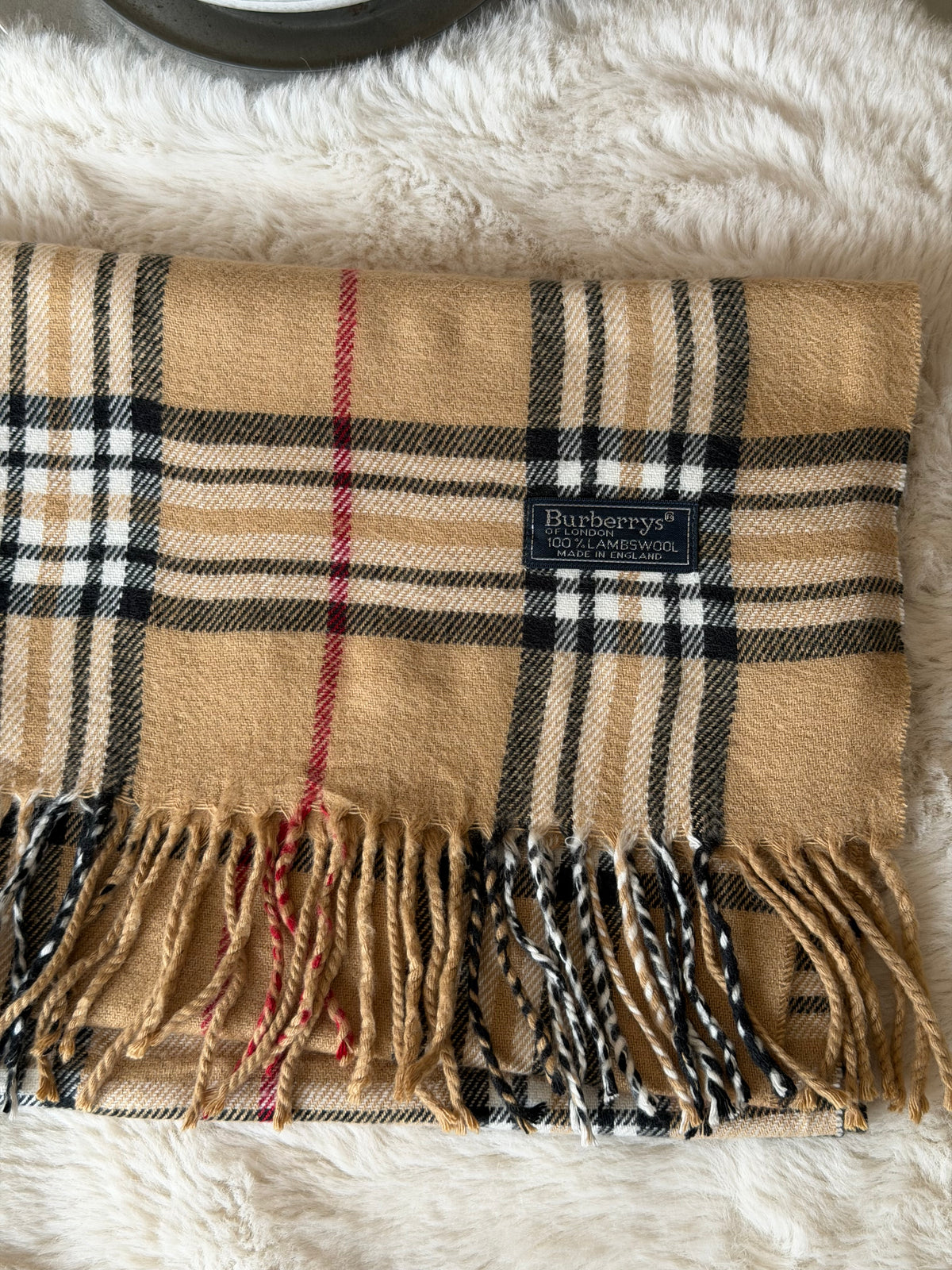 Burberry Classic Lambswool Scarf in Camel Nova Check