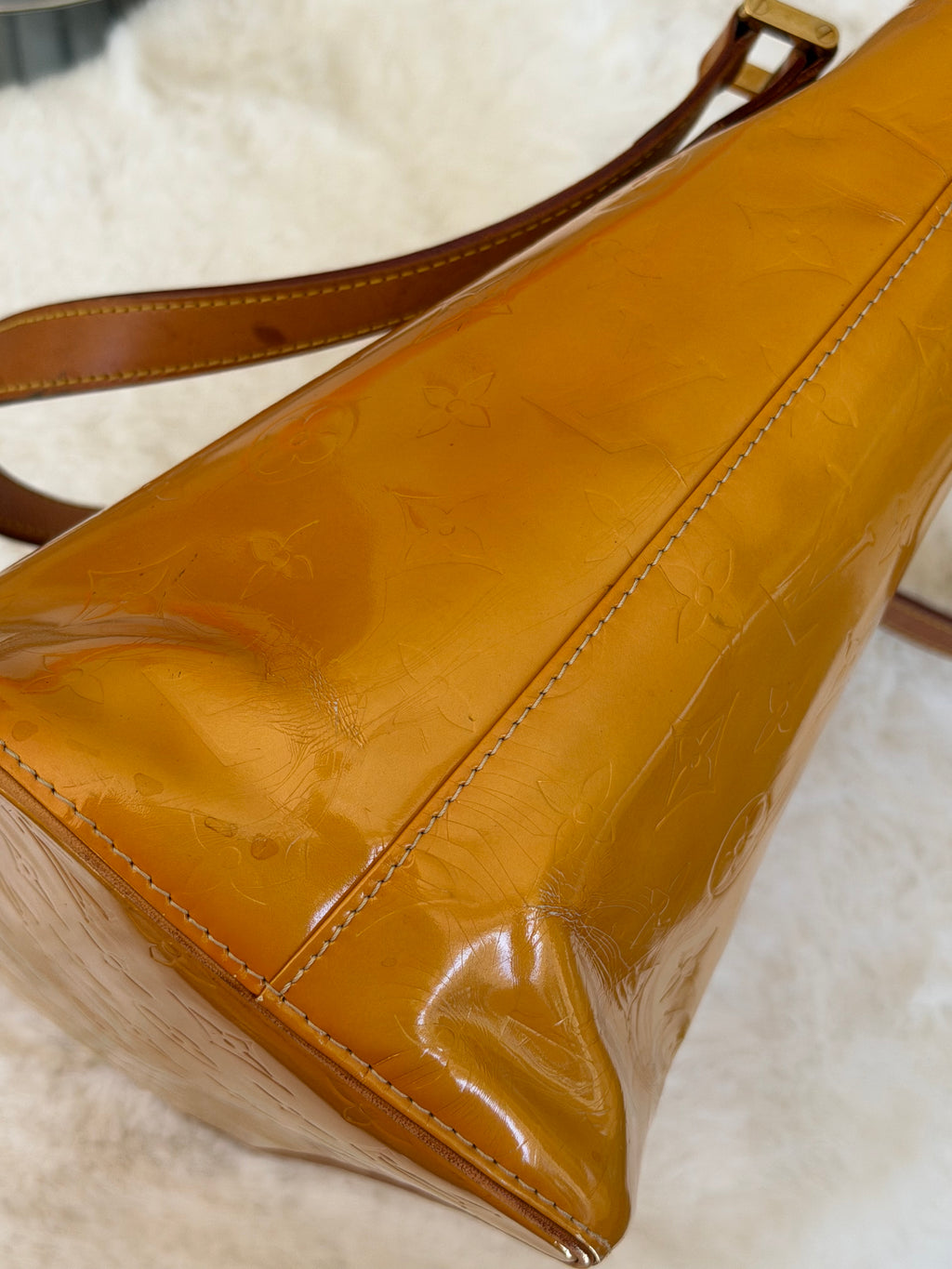 Louis Vuitton Houston in Yellow Vernis Leather