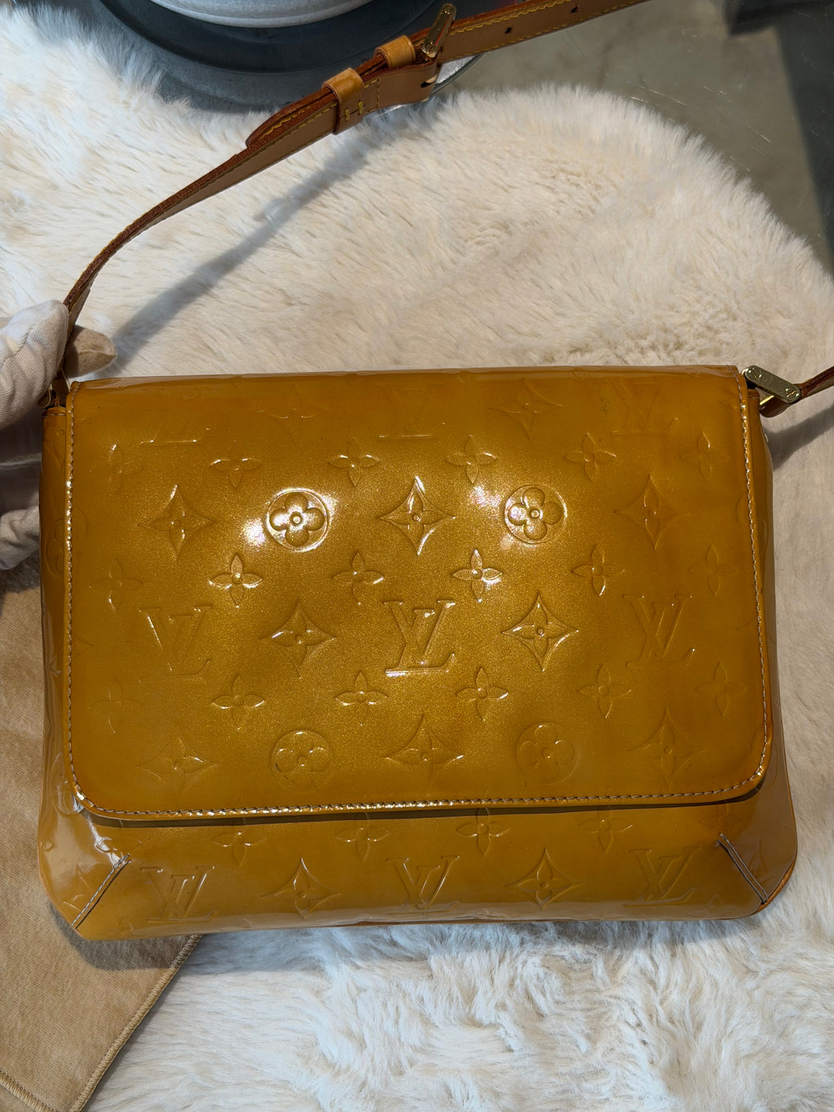 Louis Vuitton Thompson Street in Yellow Vernis Leather