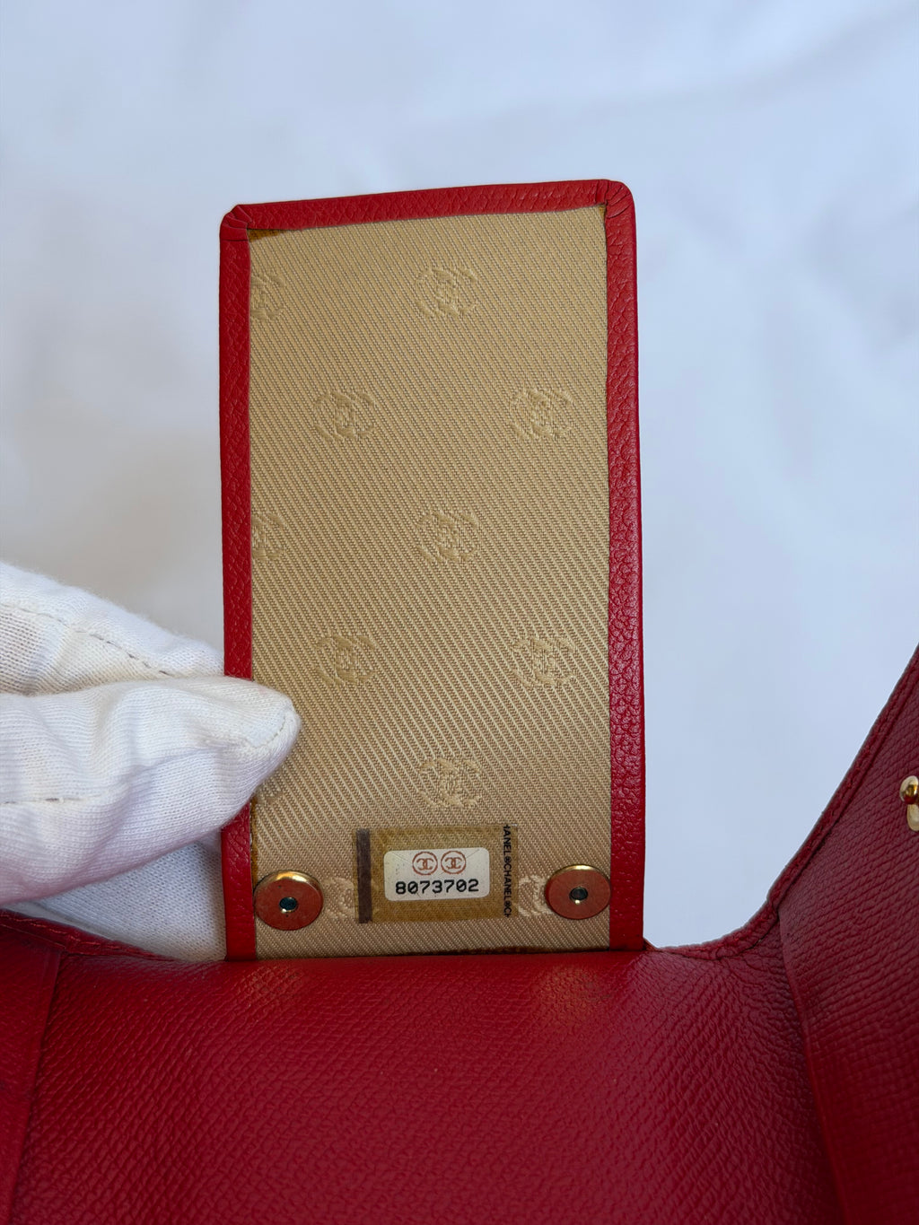 Chanel Red and Gold Leather 6 Key Holder Wallet