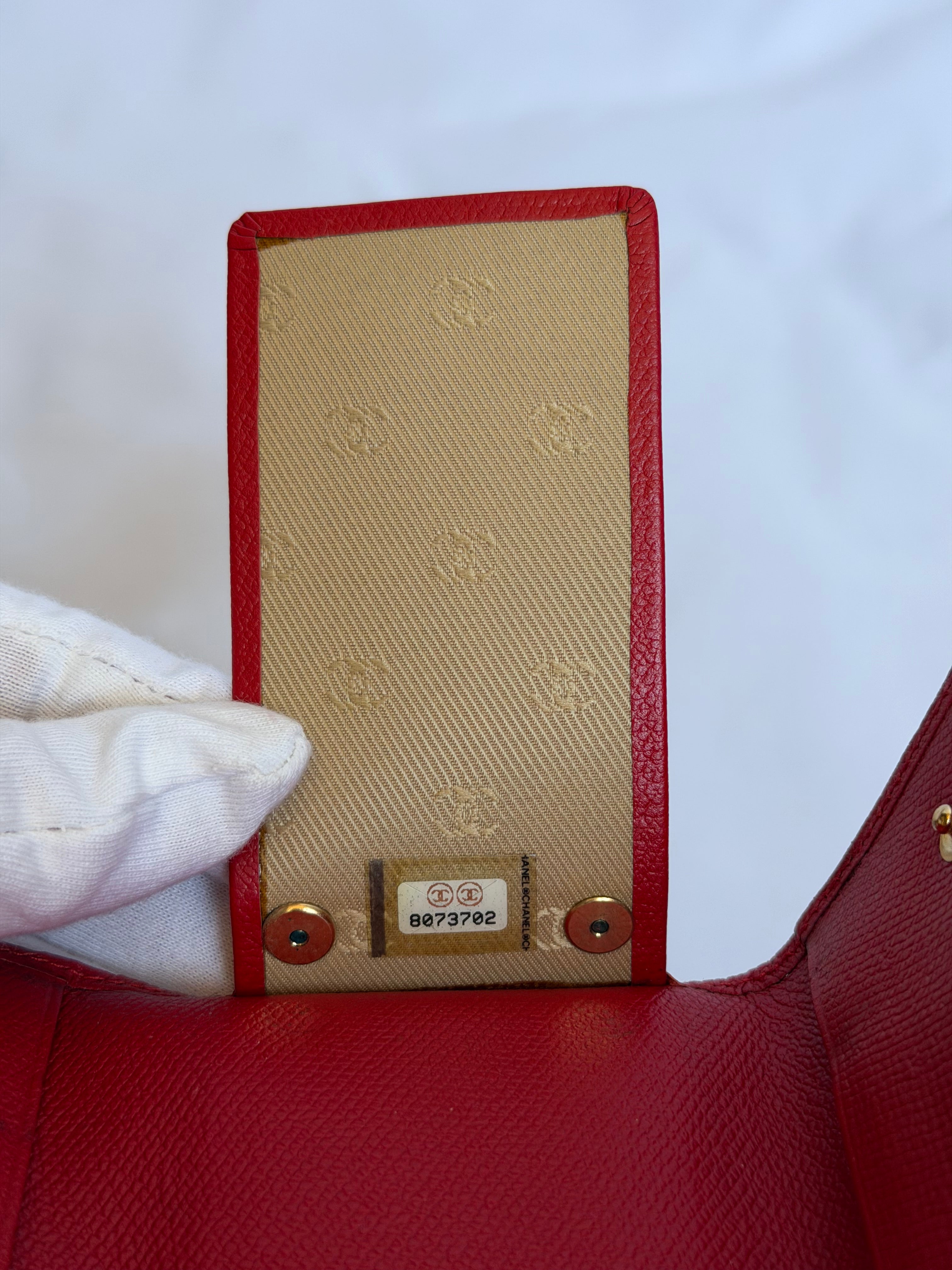 Chanel Red and Gold Leather 6 Key Holder Wallet