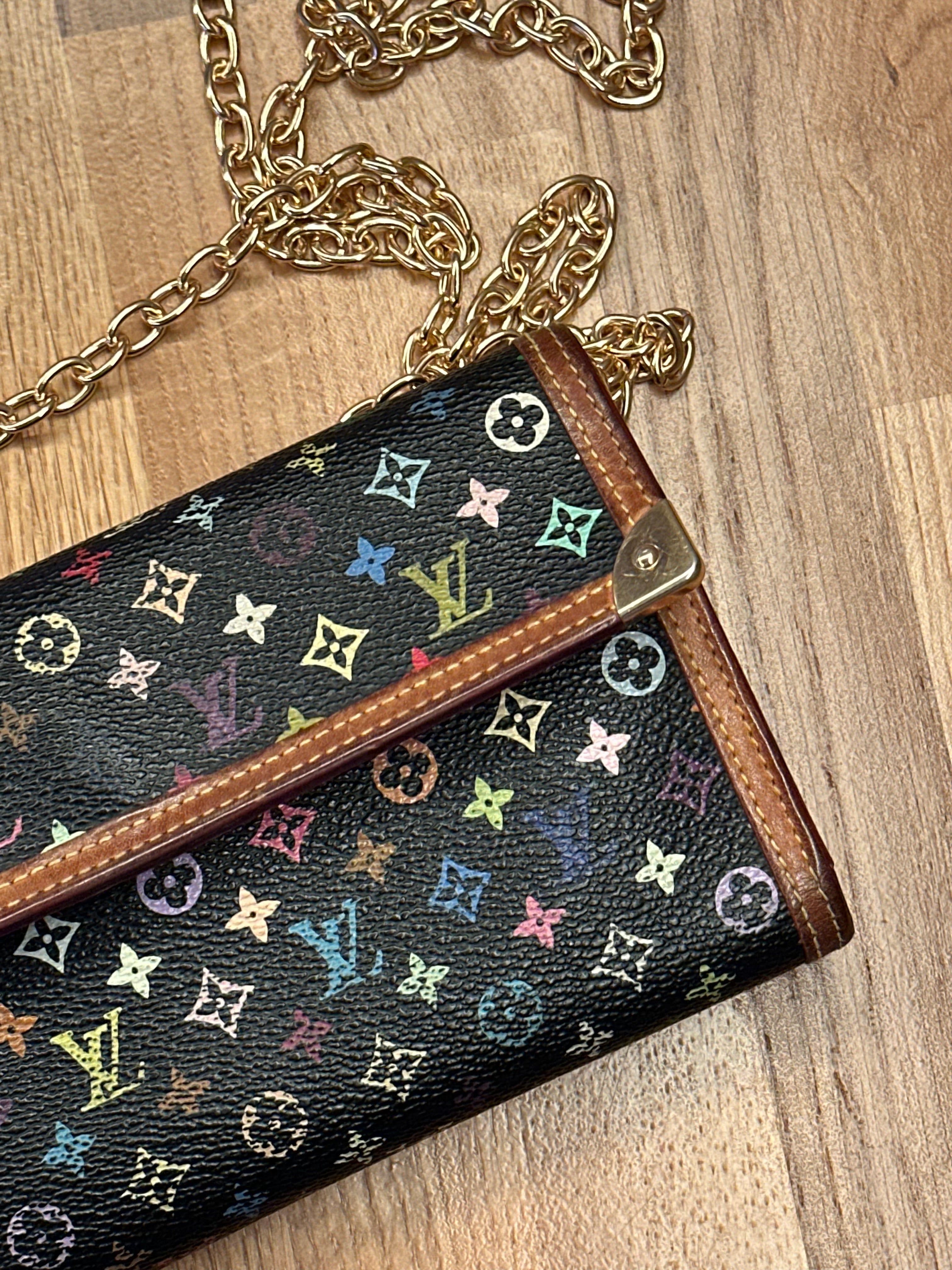 Louis Vuitton X Takashi Murakami Trifold Wallet with Unbranded Chains and Insert