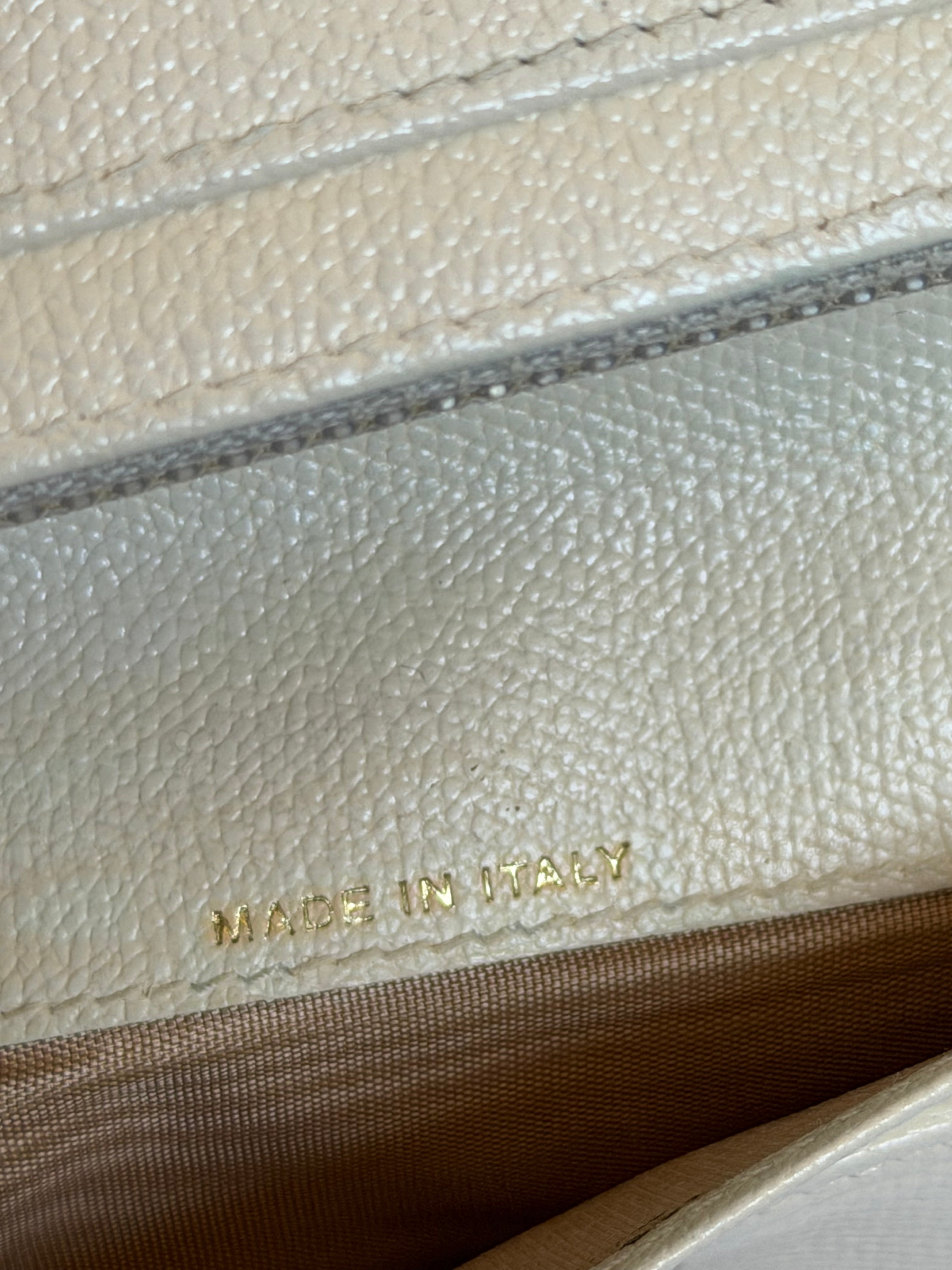 Chanel Wallet on Chain WOC in White Leather and Gold Logo