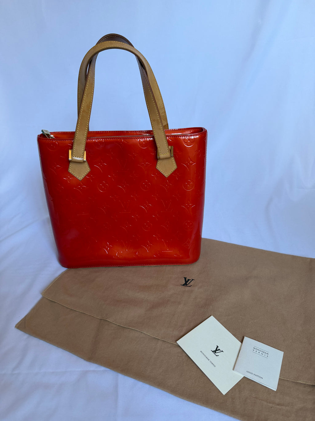 Louis Vuitton Houston in Red Vernis Leather