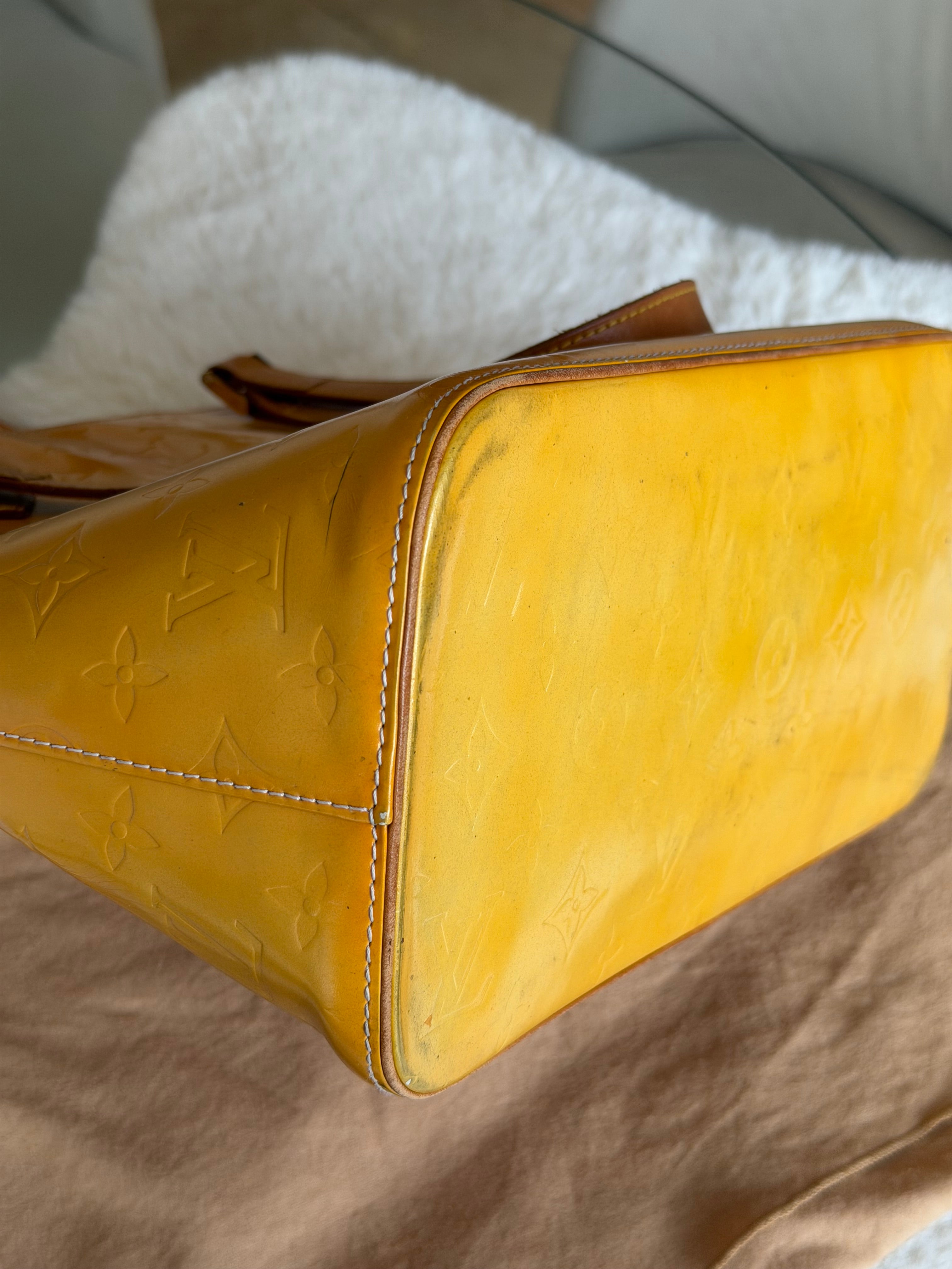 Louis Vuitton Houston in Yellow Vernis Leather