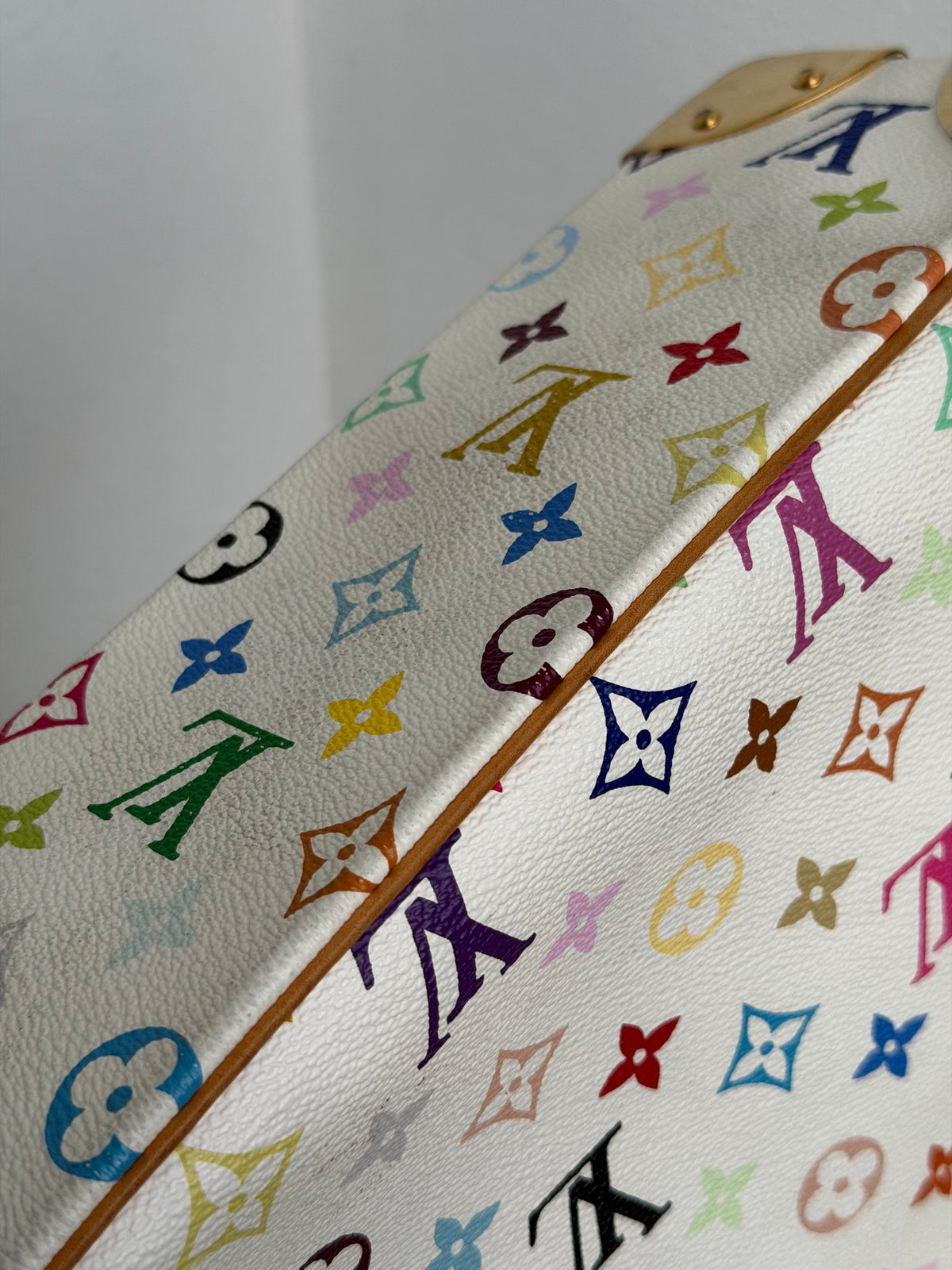 Louis Vuitton X Takashi Murakami Boulonge in White Multicolour Monogram Canvas