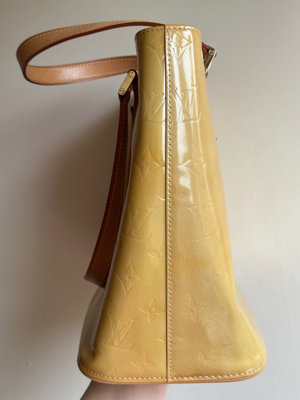 Louis Vuitton Houston Gold-Yellow Vernis Leather