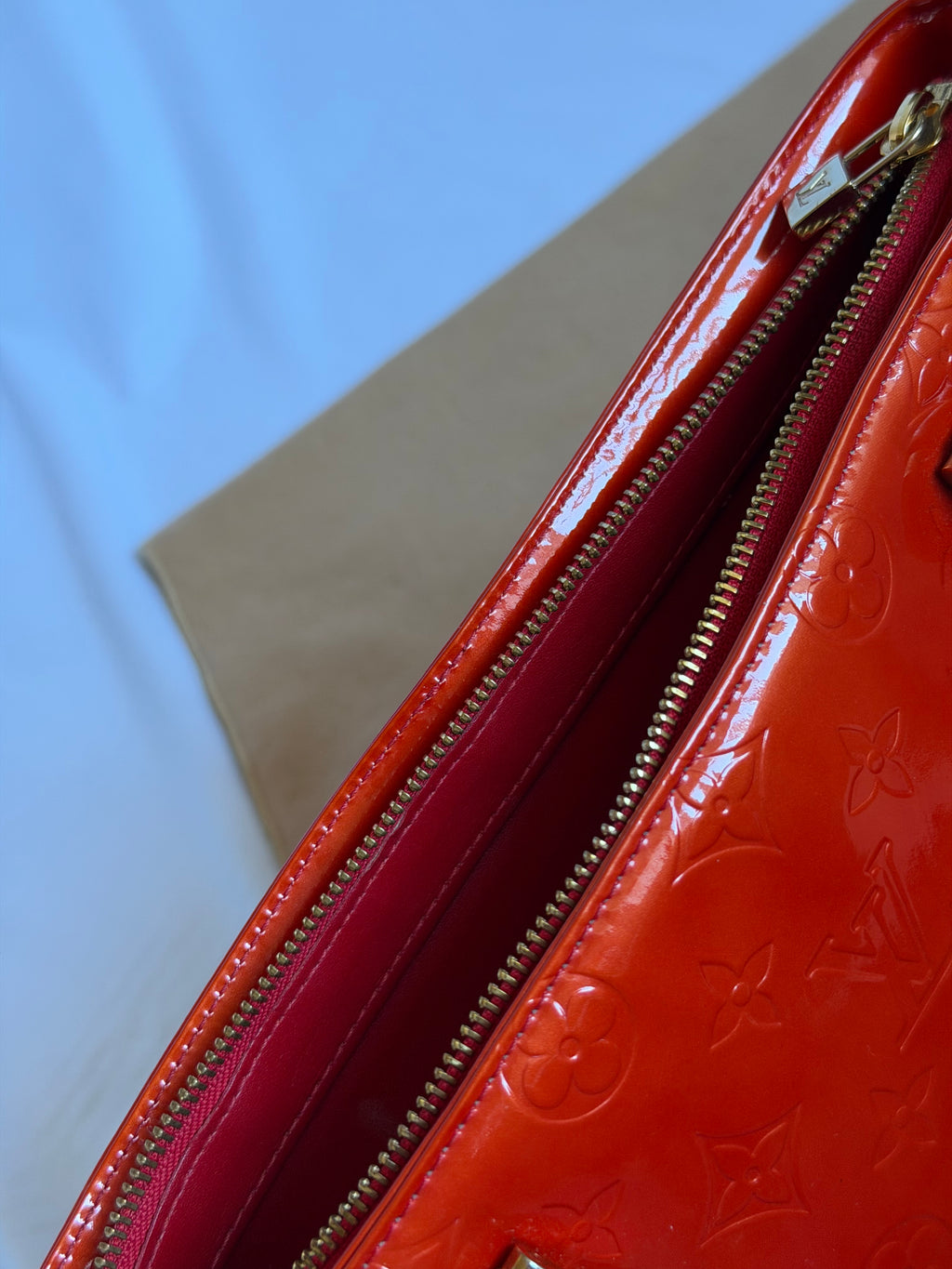 Louis Vuitton Houston in Red Vernis Leather