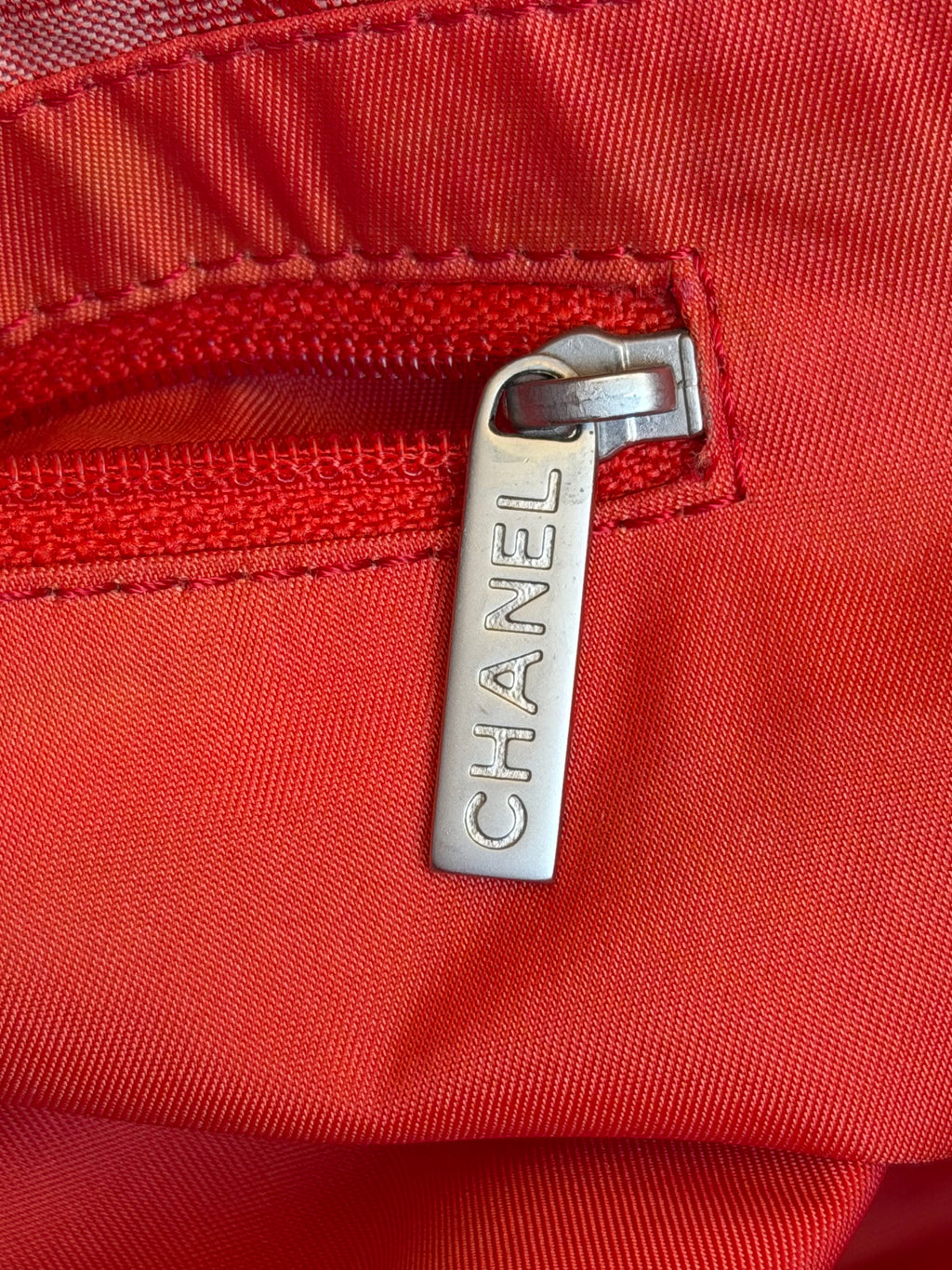 Chanel Travel Line Tote MM in Red Coral