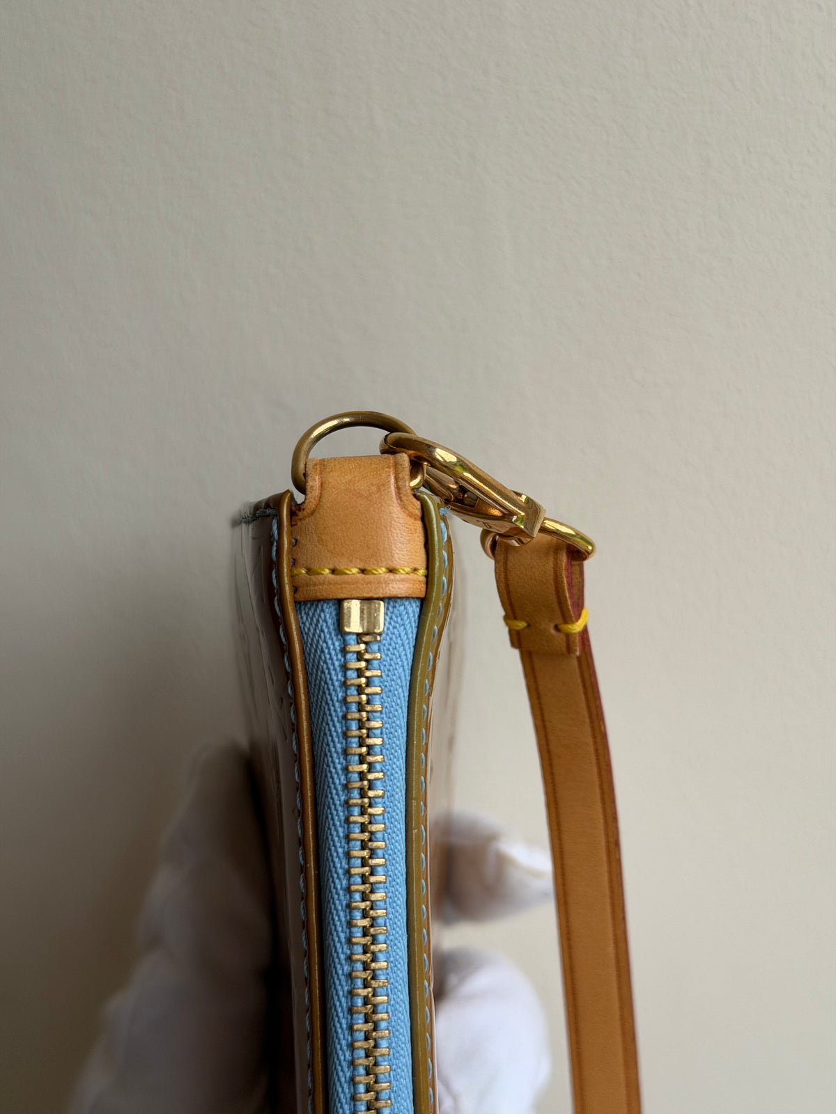 Louis Vuitton Lexington Pouch in Bronze Vernis Leather