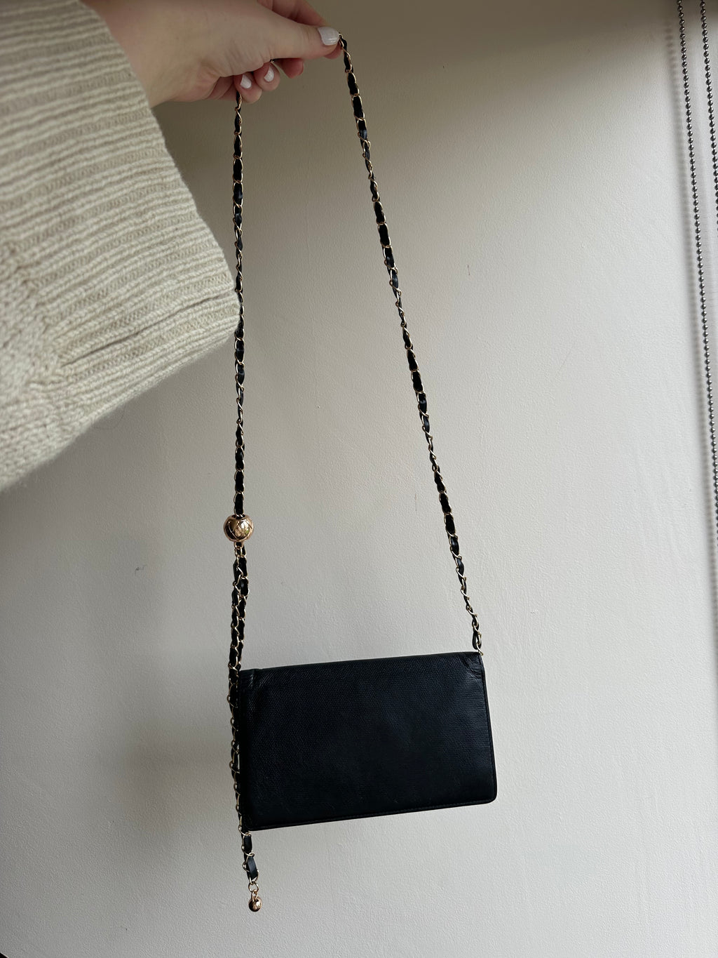 Chanel Wallet on Chain WOC Gold Solid Logo with Adjustable Unbranded Strap and Insert